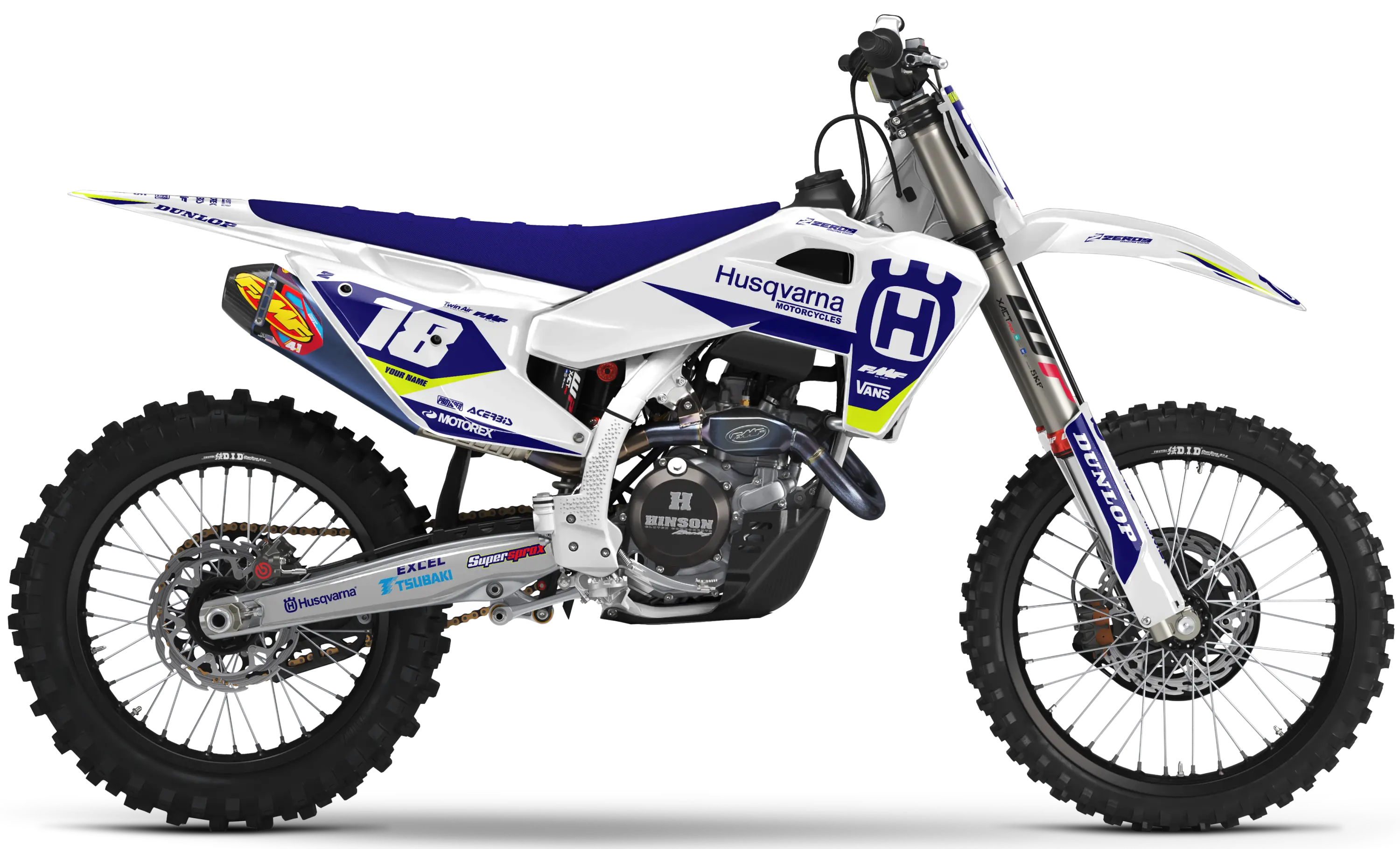 Husqvarna Graphics Kit - LEGION | White/Blue  GRAPHIC KIT 