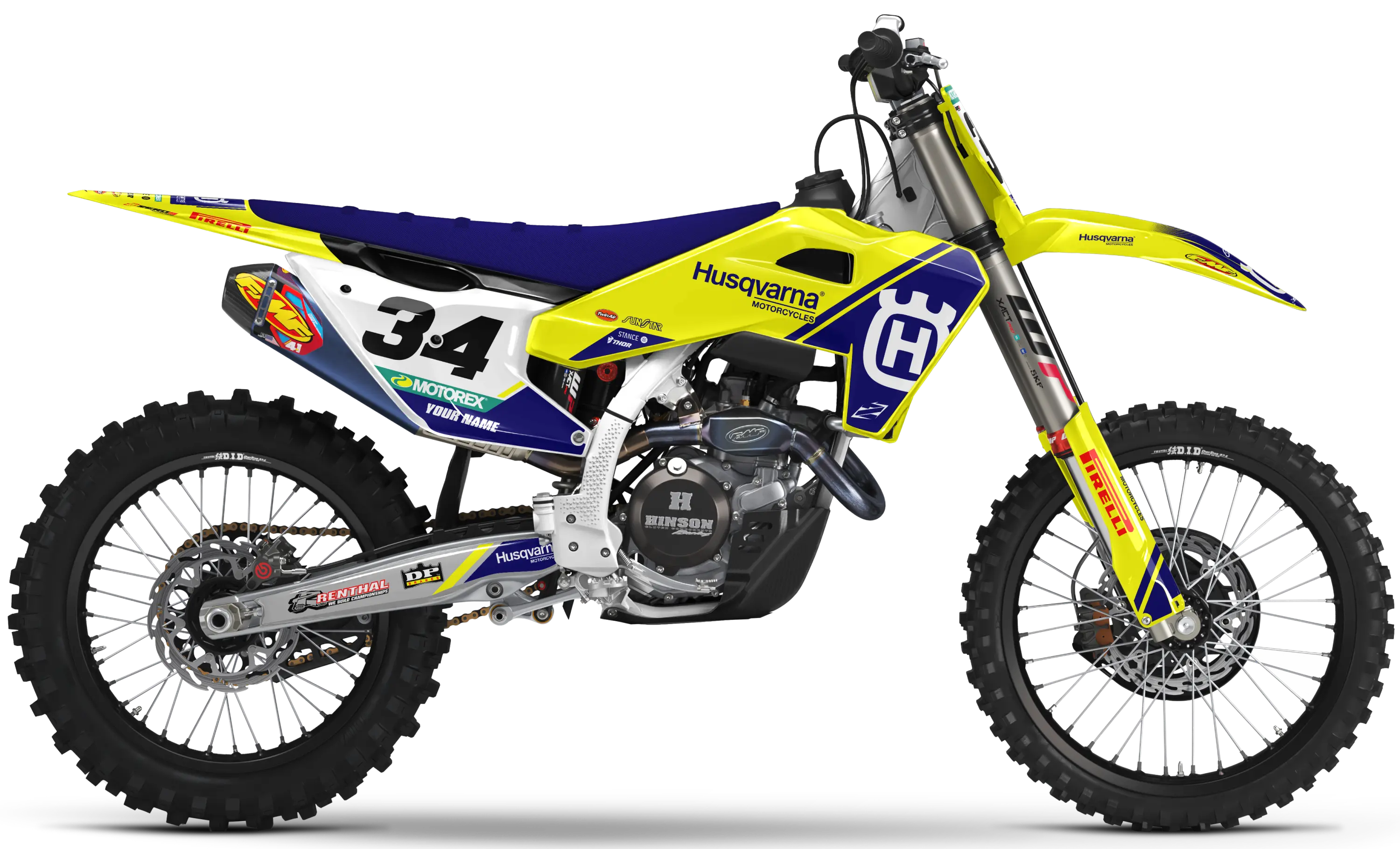 Husqvarna Graphics Kit - PULSE | Yellow/Blue  GRAPHIC KIT 