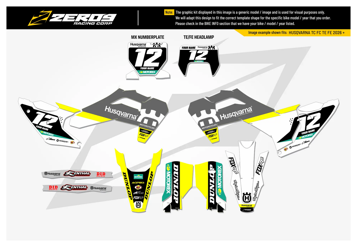 Husqvarna Graphics Kit - RACE | Grey/White  GRAPHIC KIT 