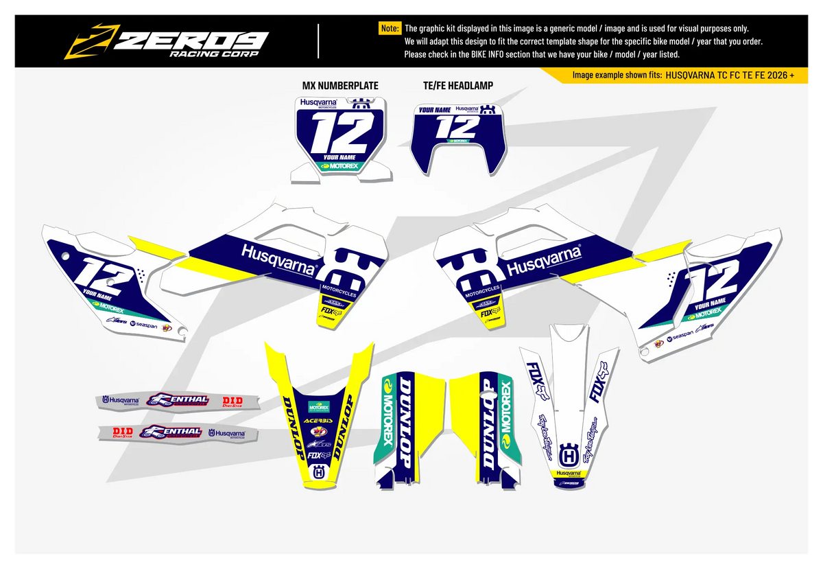 Husqvarna Graphics Kit - RACE | White/Blue  GRAPHIC KIT 