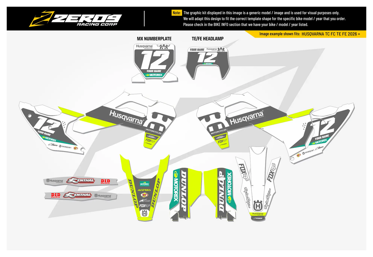 Husqvarna Graphics Kit - RACE | White/Grey  GRAPHIC KIT 