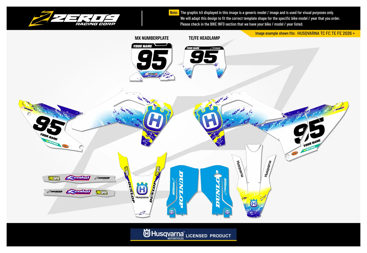 Husqvarna Graphics Kit - RETRO 95 | White  GRAPHIC KIT 