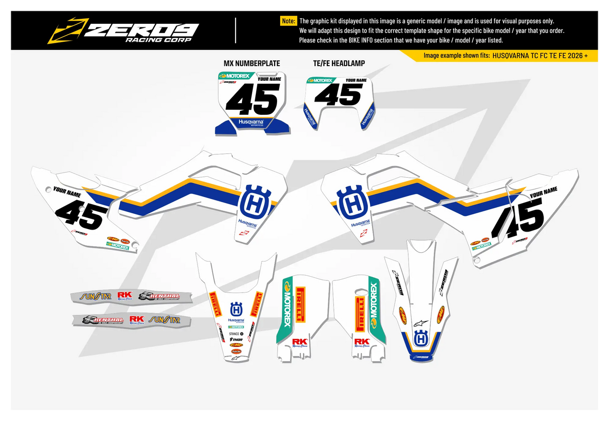 Husqvarna Graphics Kit - RETRO | White  GRAPHIC KIT 