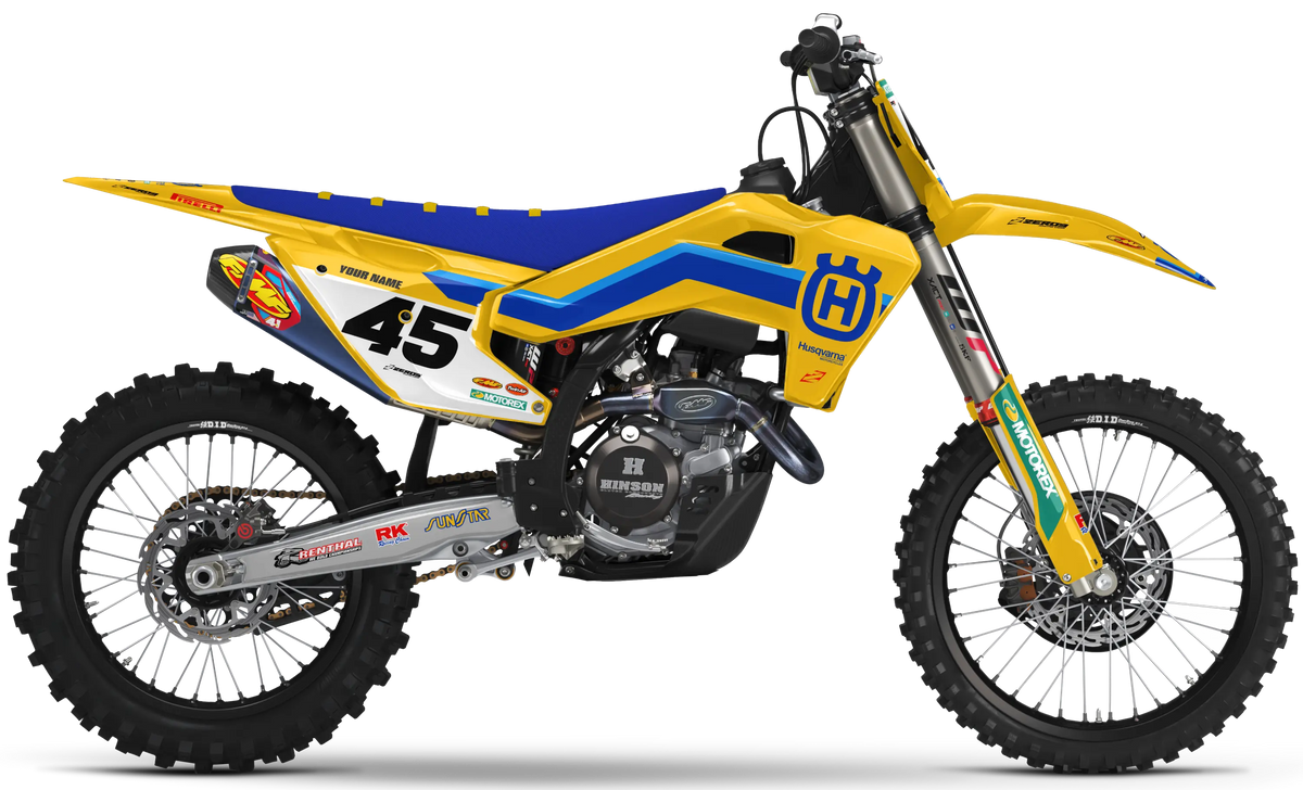 Husqvarna Graphics Kit - RETRO | Yellow  GRAPHIC KIT 