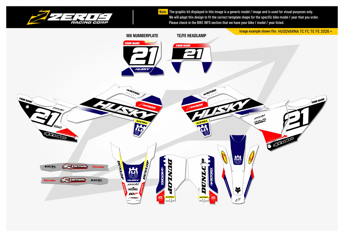 Husqvarna Graphics Kit - RIZE | White  GRAPHIC KIT 