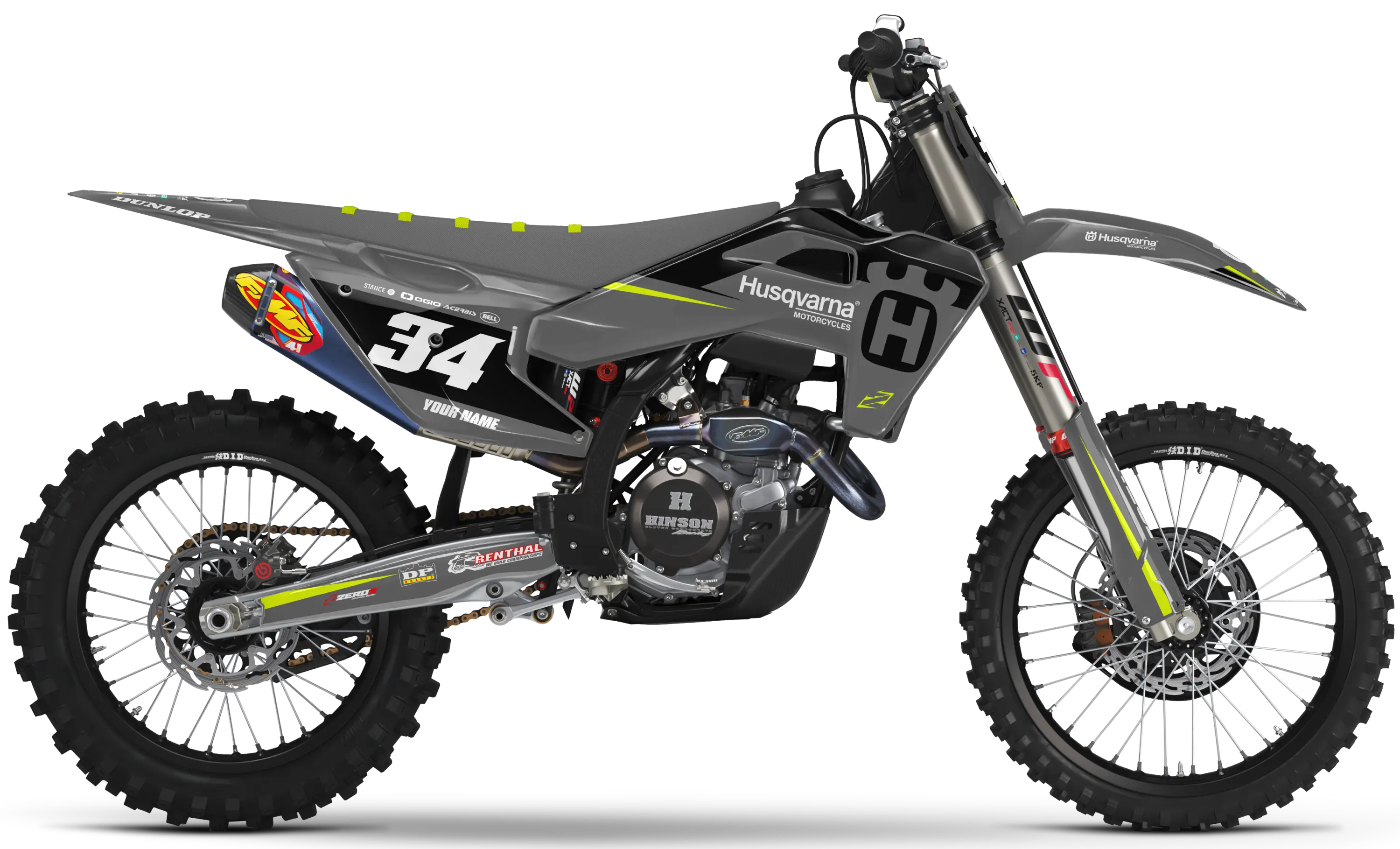 Husqvarna Graphics Kit - RUSH | Grey  GRAPHIC KIT 