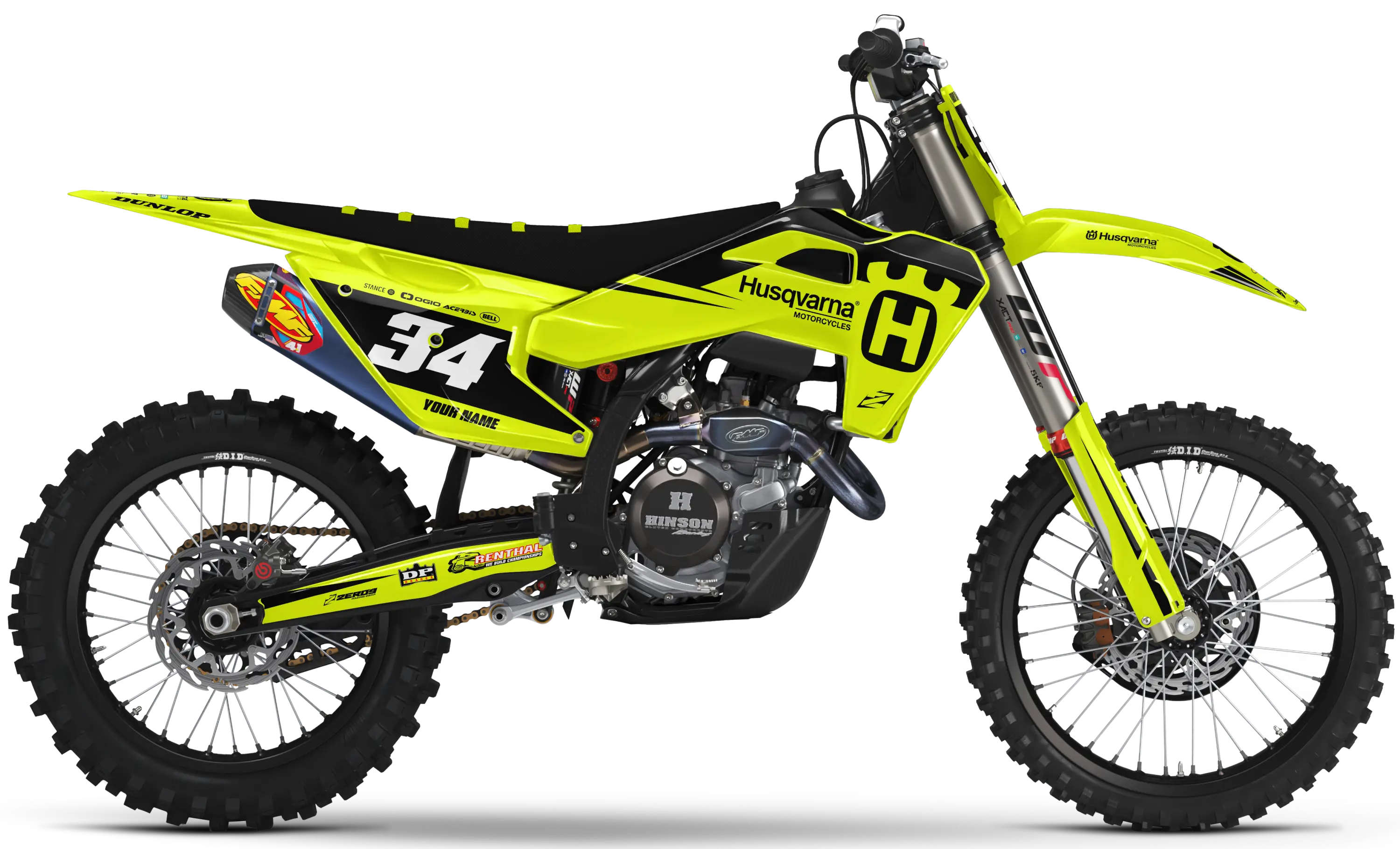 Husqvarna Graphics Kit - RUSH | Vivid Yellow  GRAPHIC KIT 
