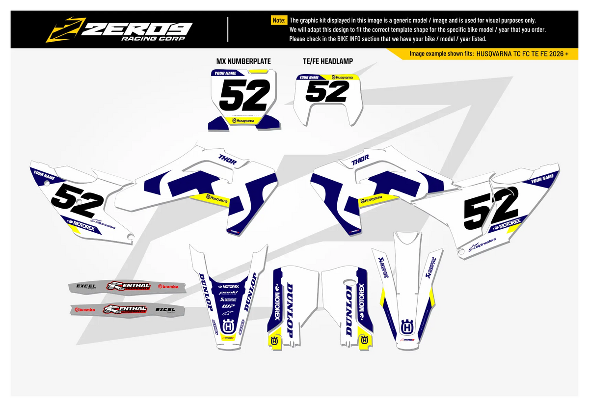 Husqvarna Graphics Kit - TRAX | White  GRAPHIC KIT 