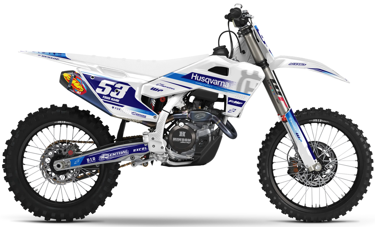 Husqvarna Graphics Kit - VEGA | White/Blue  GRAPHIC KIT 