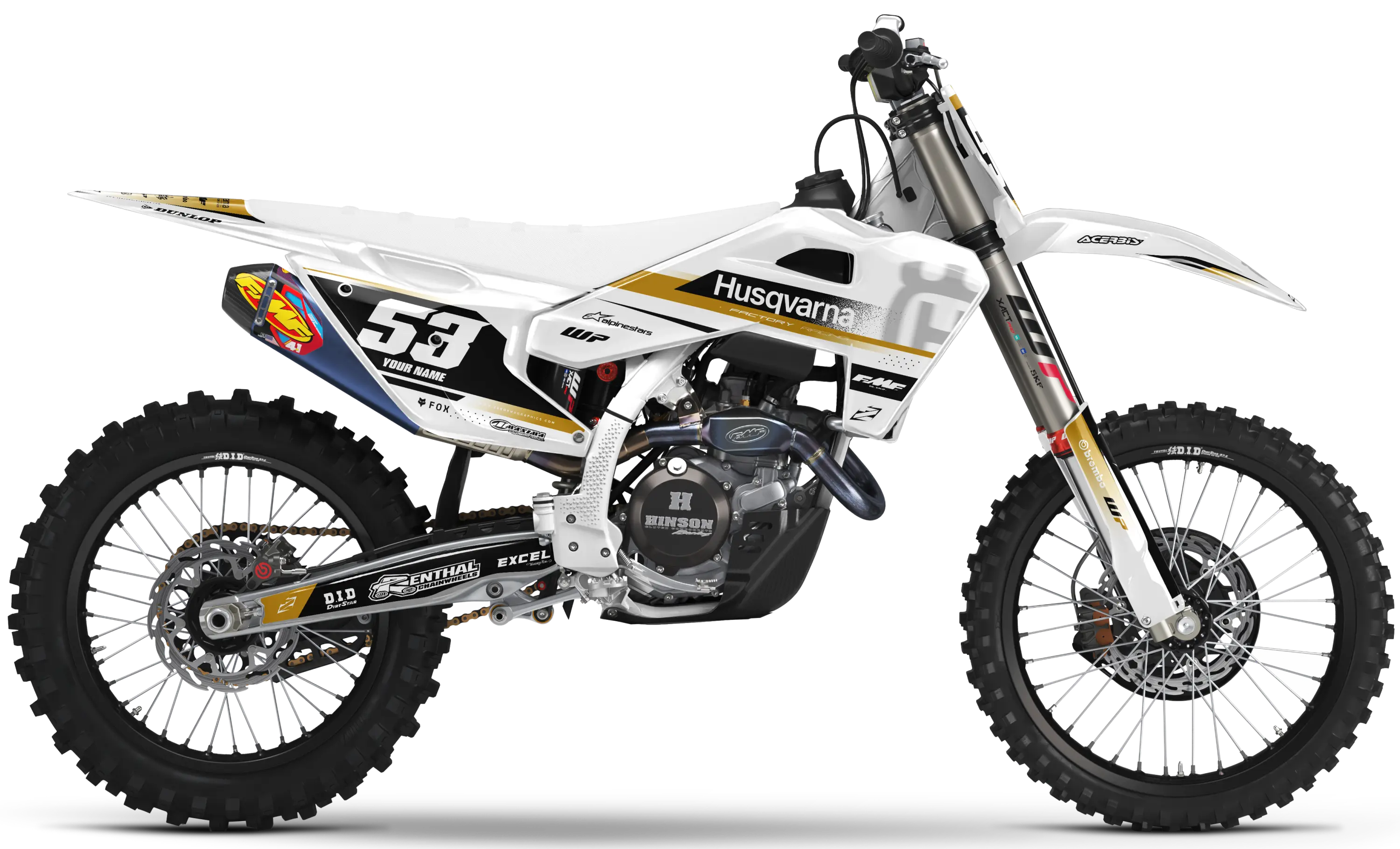 Husqvarna Graphics Kit - VEGA | White/Gold  GRAPHIC KIT 