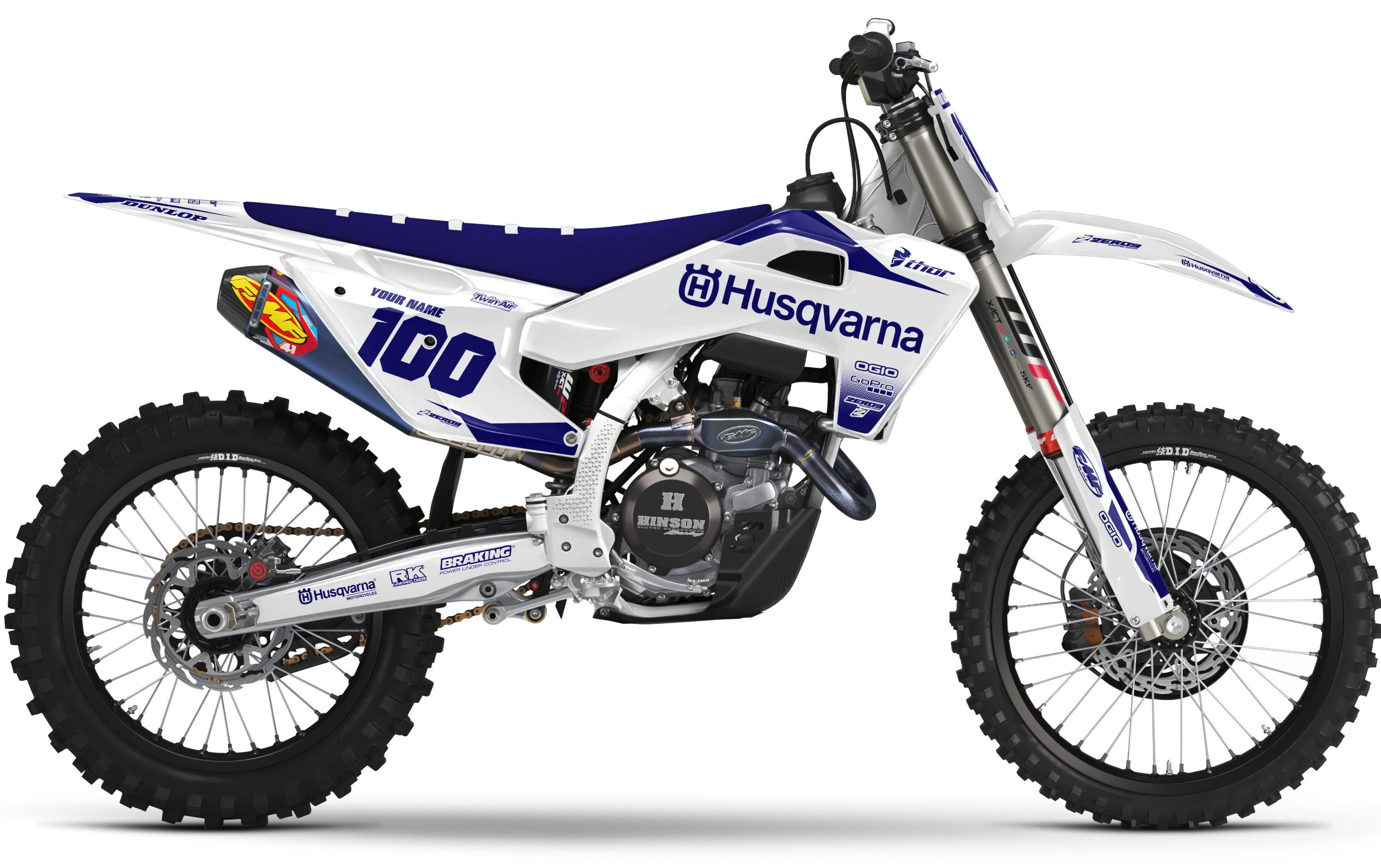 HUSQVARNA GRAPHICS KIT - BLOK WHI/BLUE