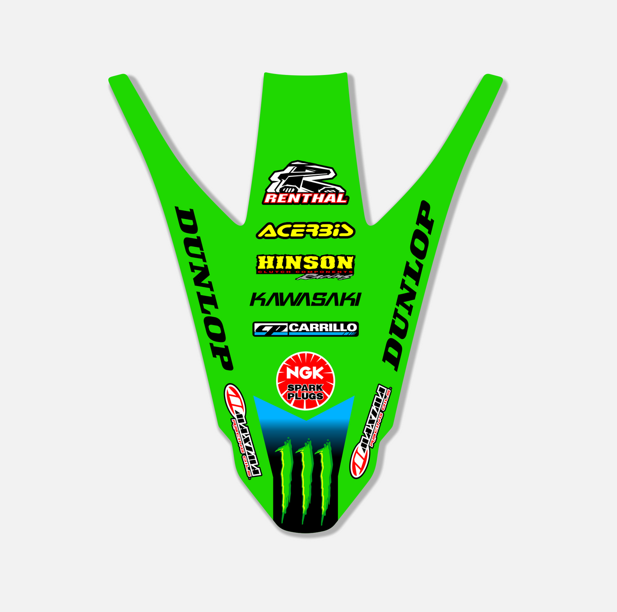Kawasaki Rear Fender Decal  NUMBER PLATES 