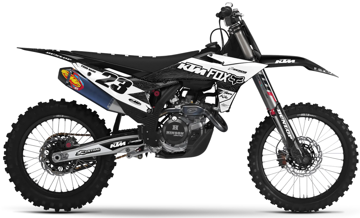 KTM graphics kit – Mist White – factory design – SX motocross – #23.