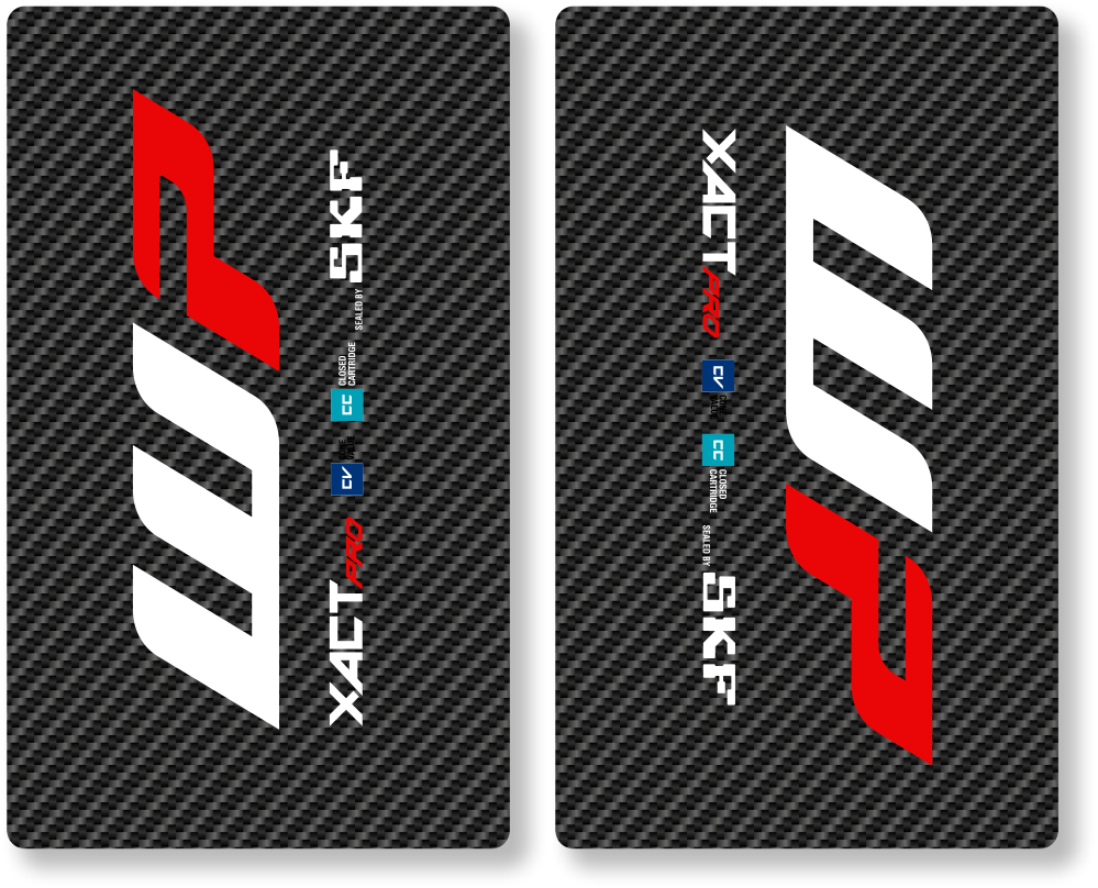 WP fork decals – carbon fibre – Xact Pro white/red – universal motocross.