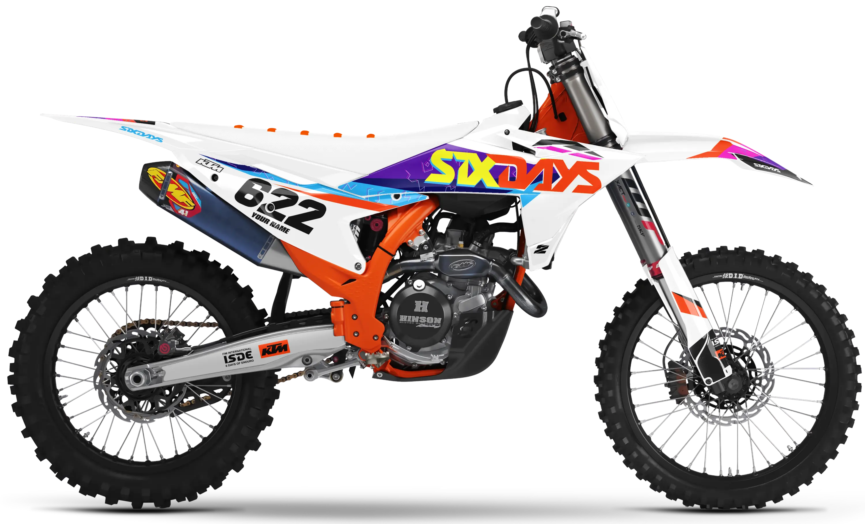KTM graphics kit – 6Days 22 White – factory design – MX motocross – SX model.