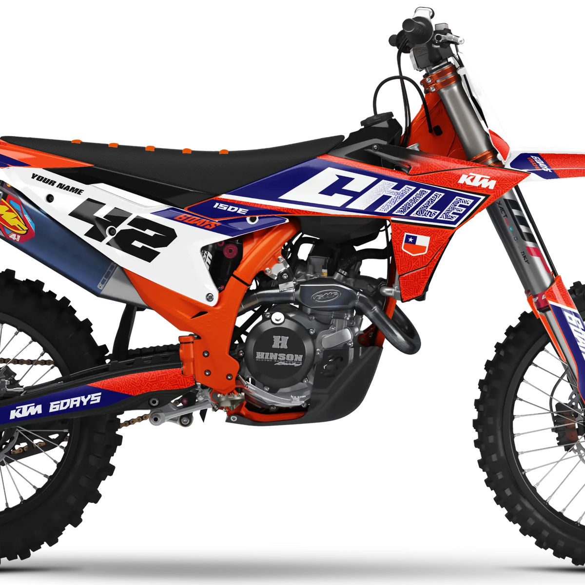 KTM Graphics Kit - 6Days Chile Orange/Blue | ZERO9 MX Graphics