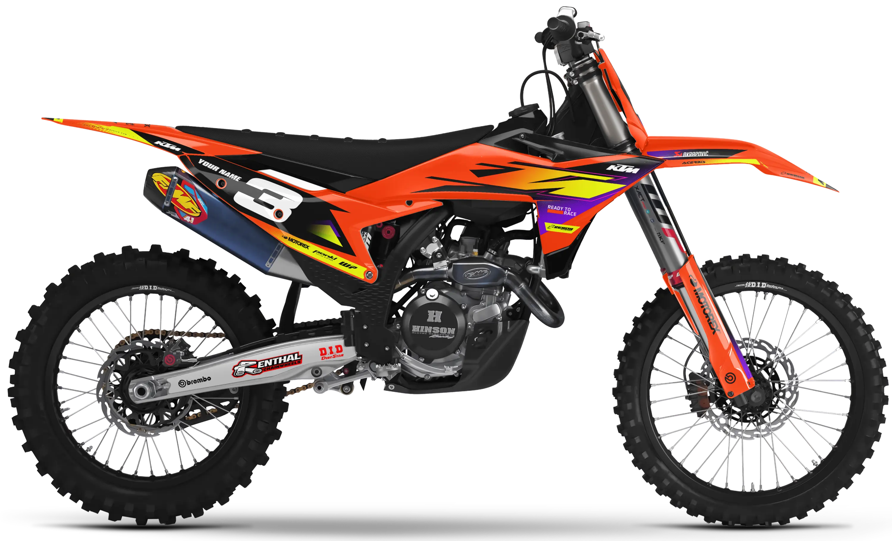 KTM graphics kit – Apex Orange – factory design – SX motocross.