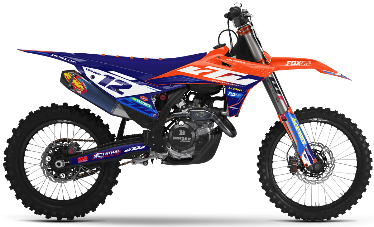 KTM Graphics Kit - Axis Orange/Blue | ZERO9 MX GRAPHICS