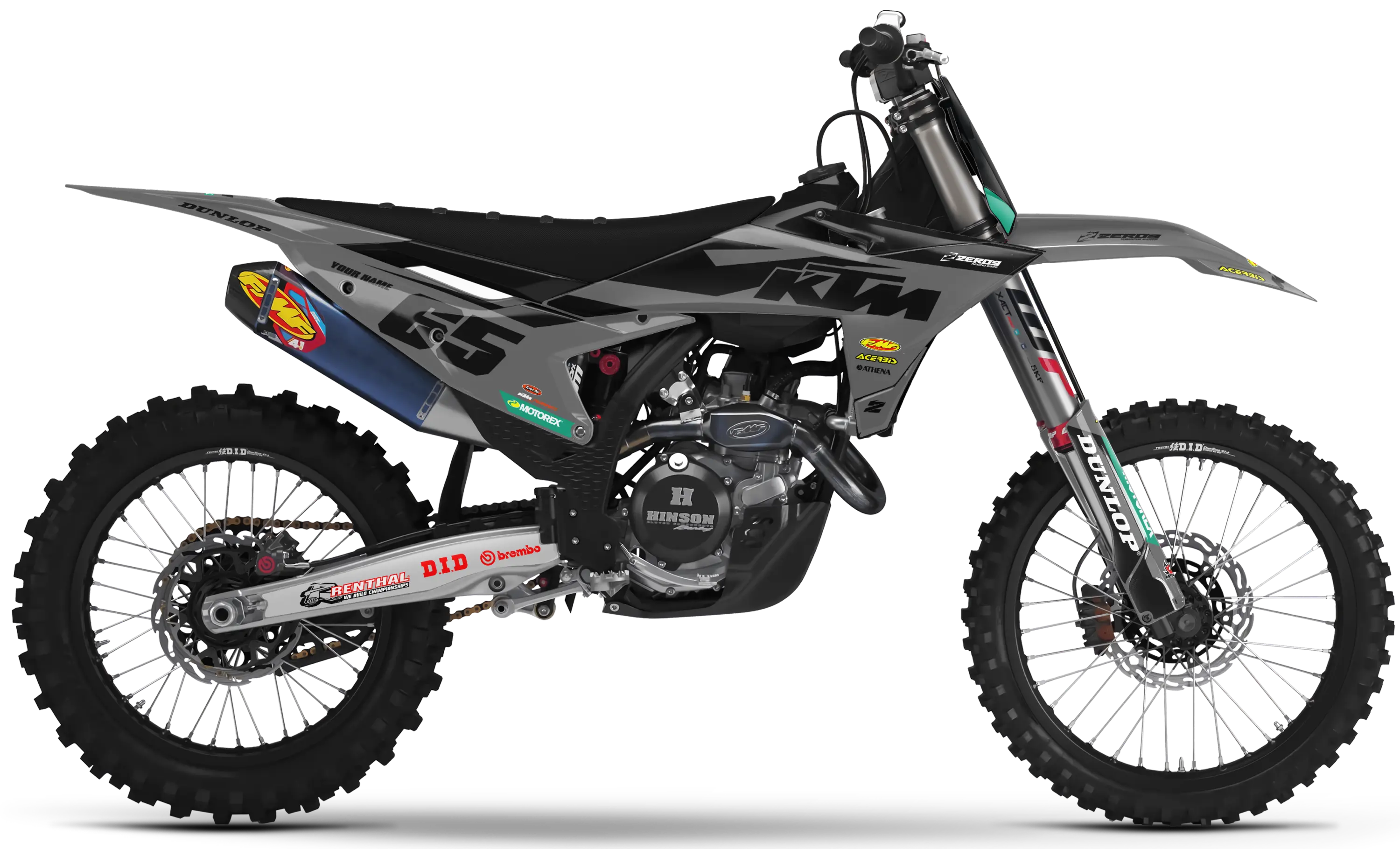 KTM graphics kit – Blitz Grey – factory design – motocross – SX motocross.