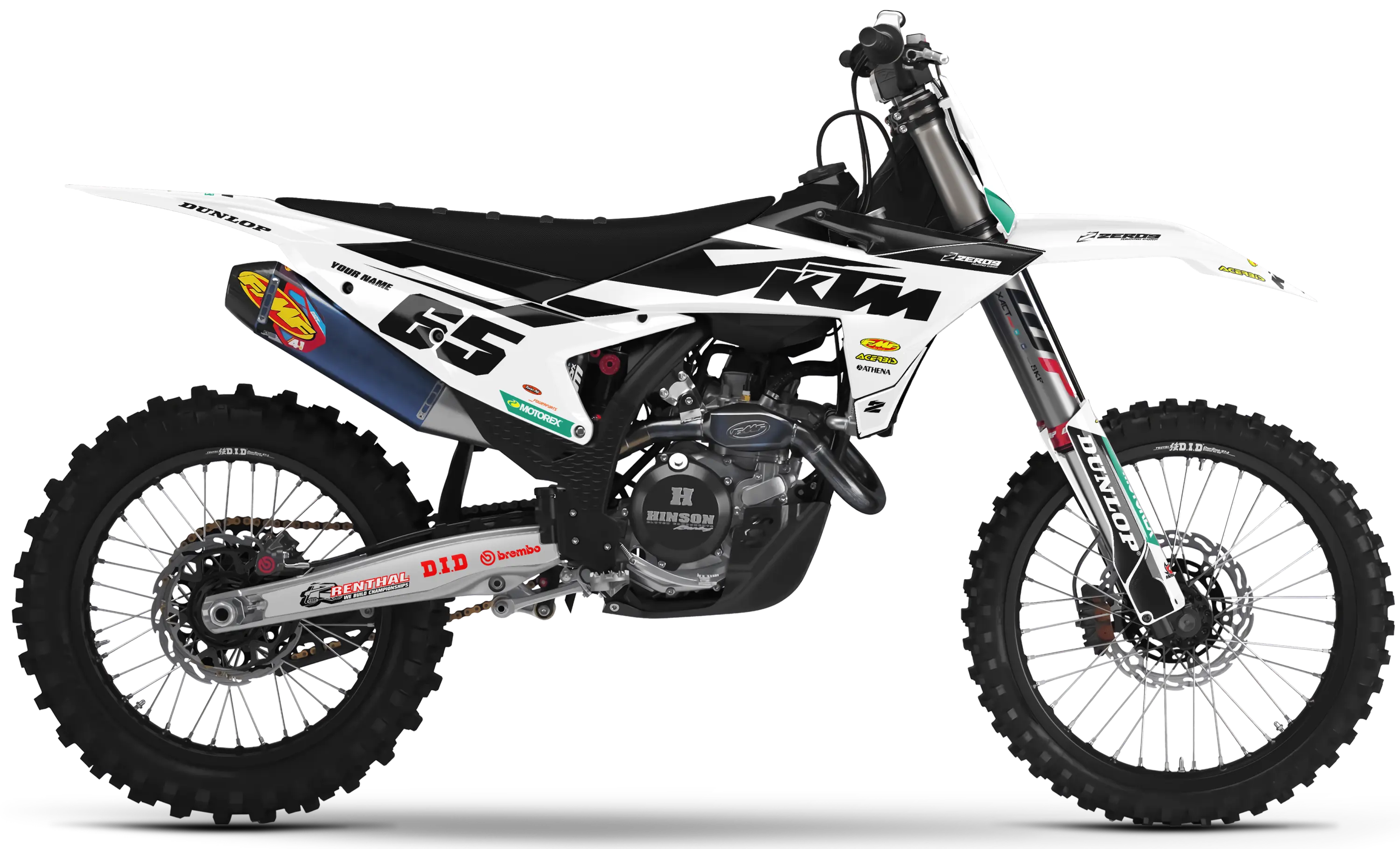 KTM graphics kit – Blitz White – factory design – SX motocross.