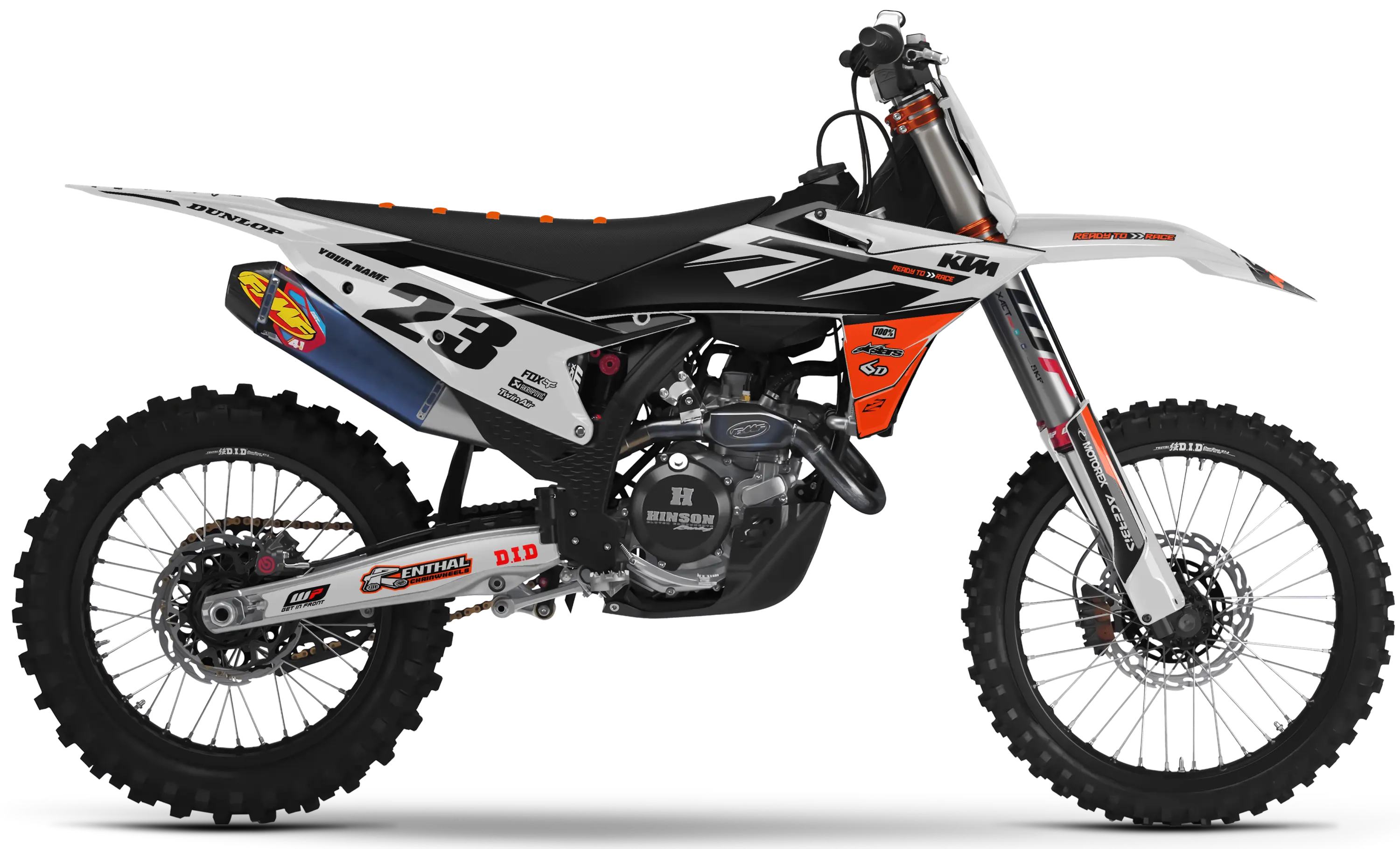 KTM graphics kit – Edge Grey/Black – factory design – SX motocross.