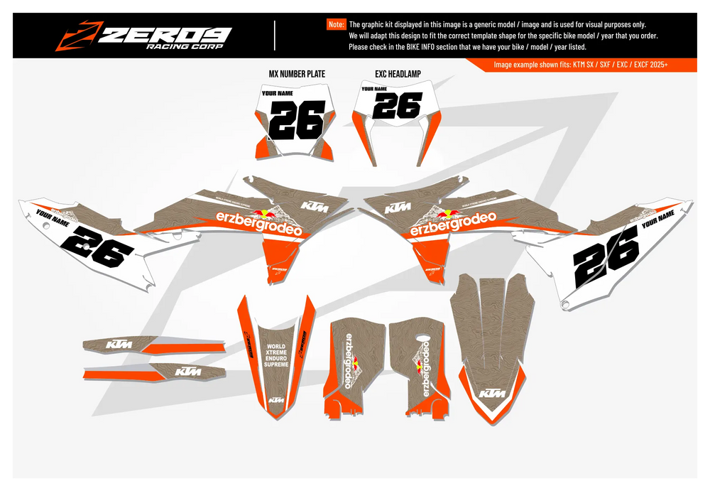 KTM Graphics Kit - ErzbergRodeo 22 | ZERO9 MX GRAPHICS