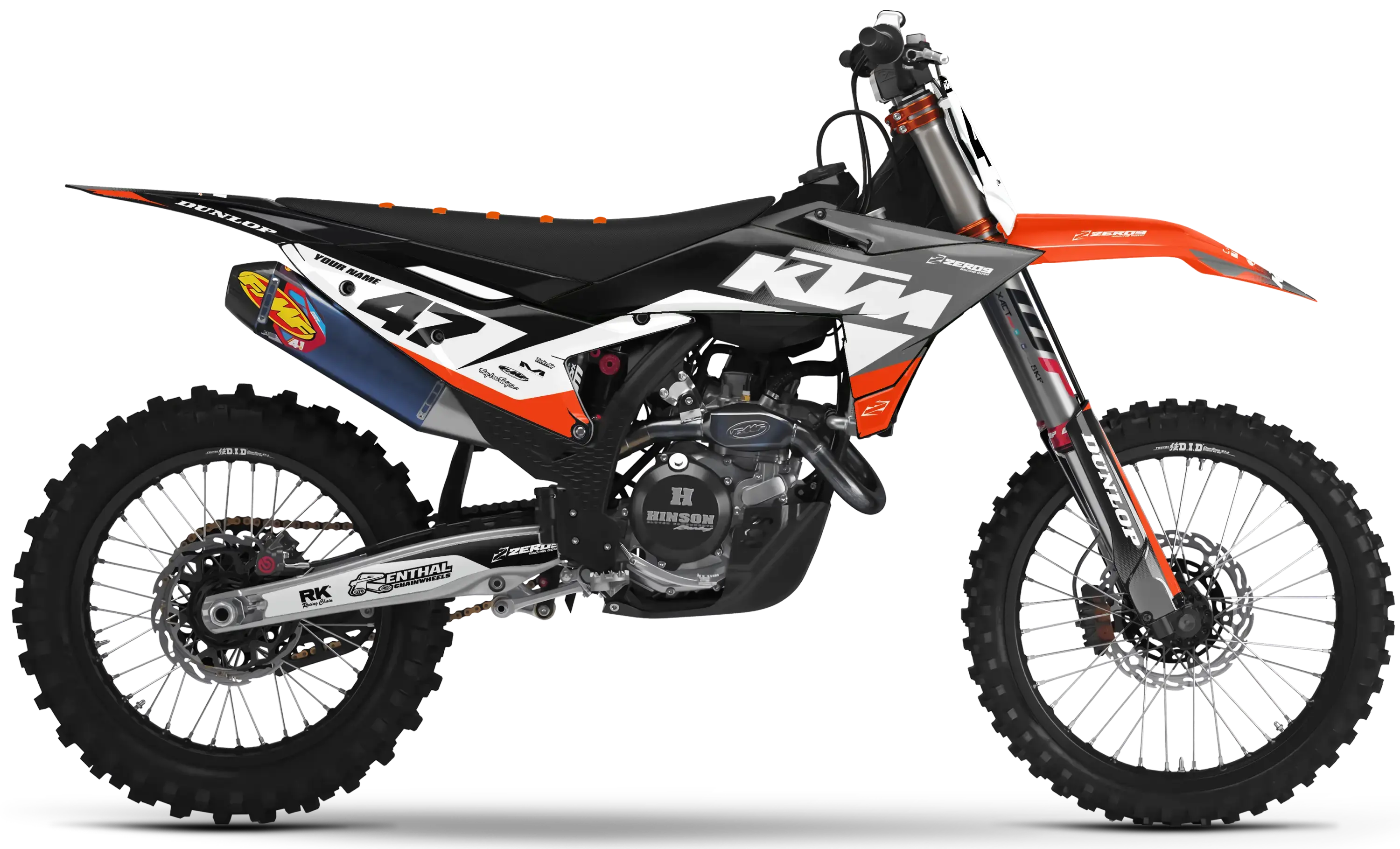 KTM Graphics Kit - Fade Orange/Grey ZERO9 MX GRAPHICS