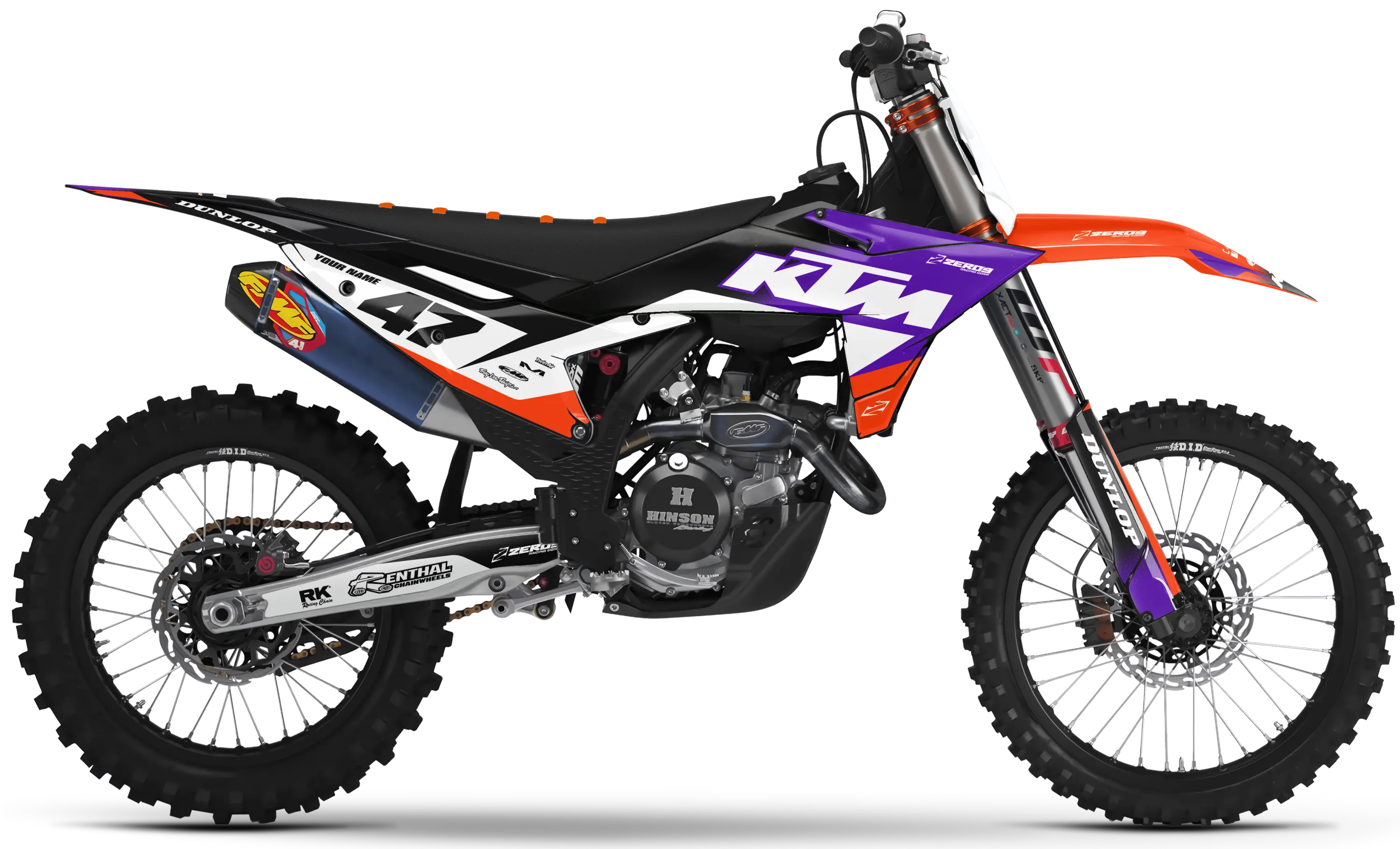 KTM graphics kit – Fade Orange/Purple – fade design – motocross.
