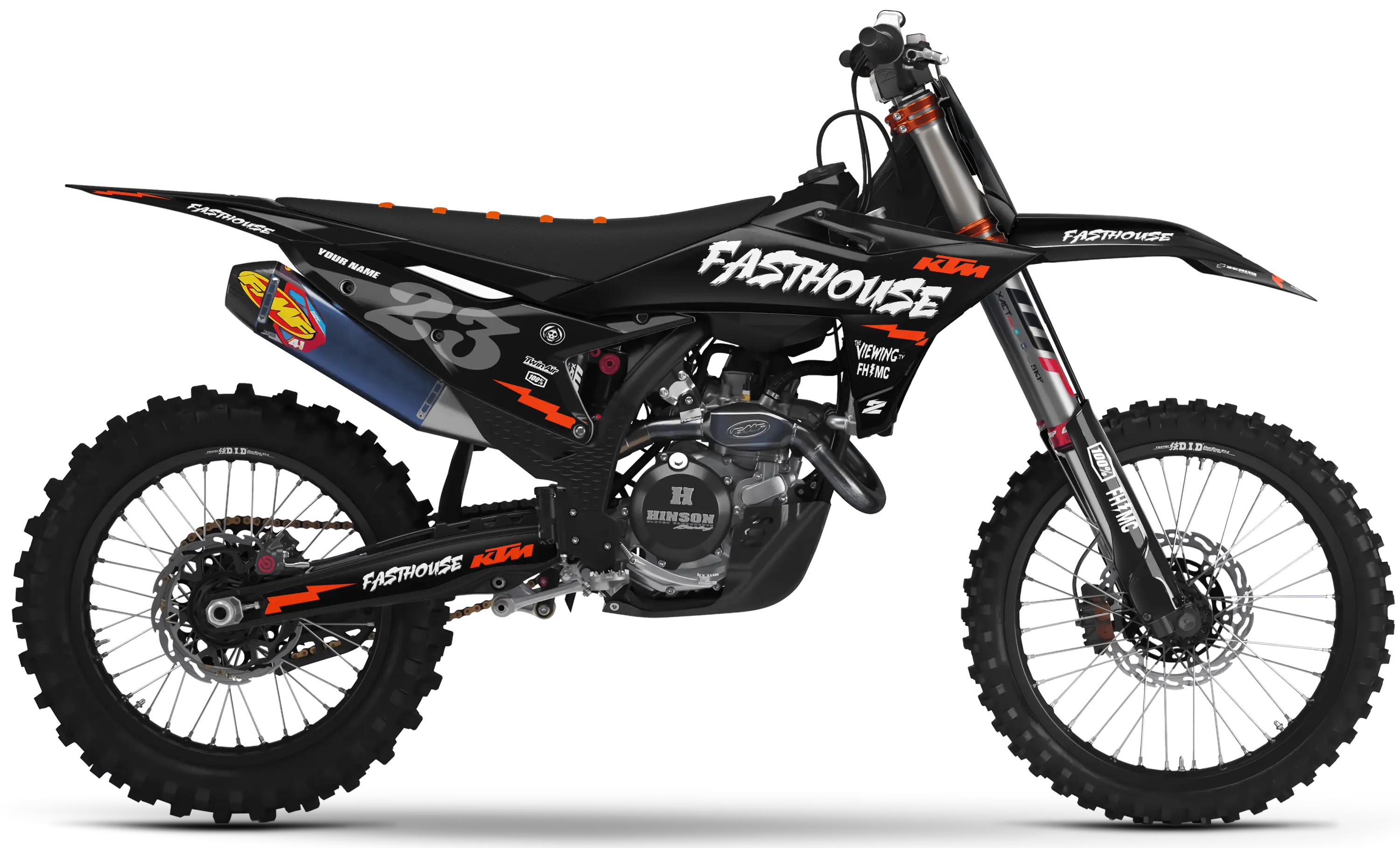 KTM graphics kit – Fasthouse 25 Black – factory design – SX motocross.