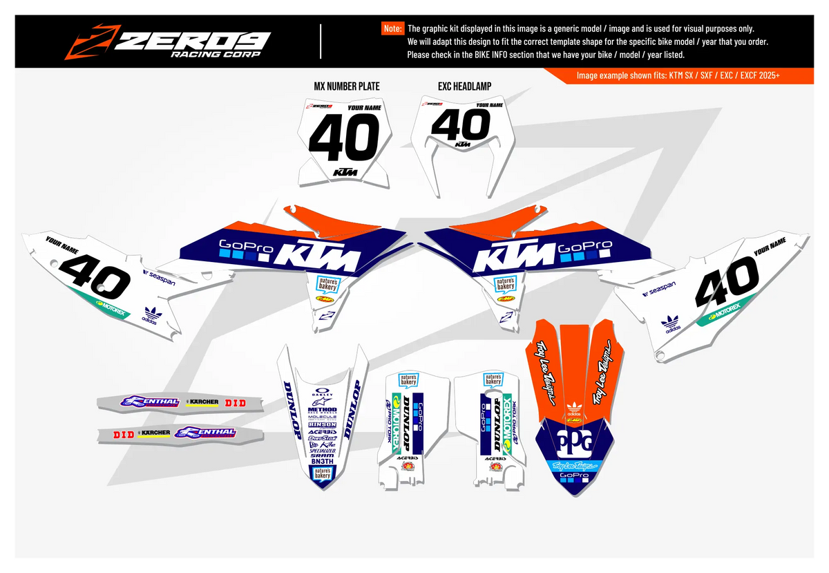 KTM Graphics Kit - GoPro White | ZERO9 MX GRAPHICS