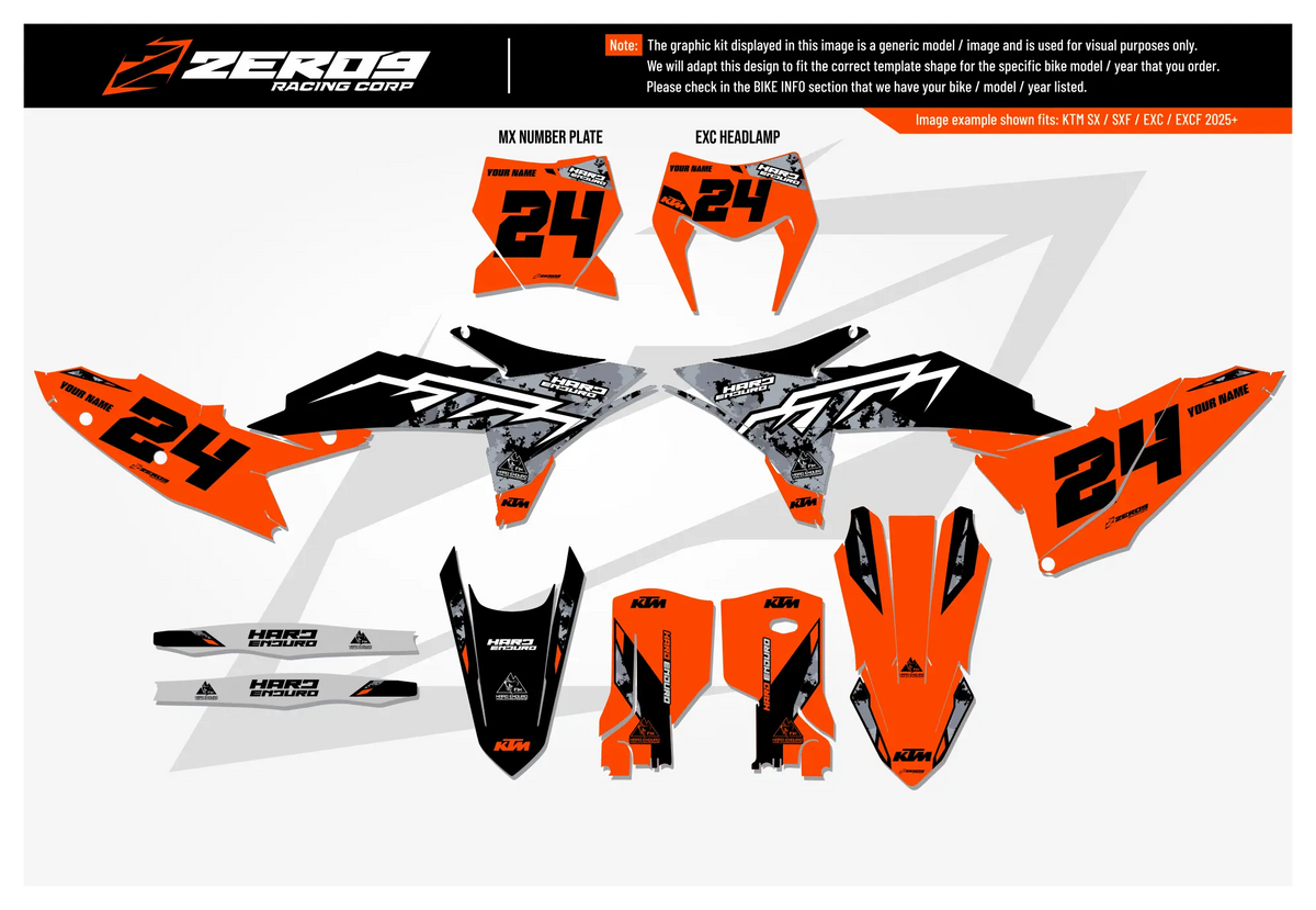 KTM Graphics Kit - Hard Enduro 25 | ZERO9 MX GRAPHICS