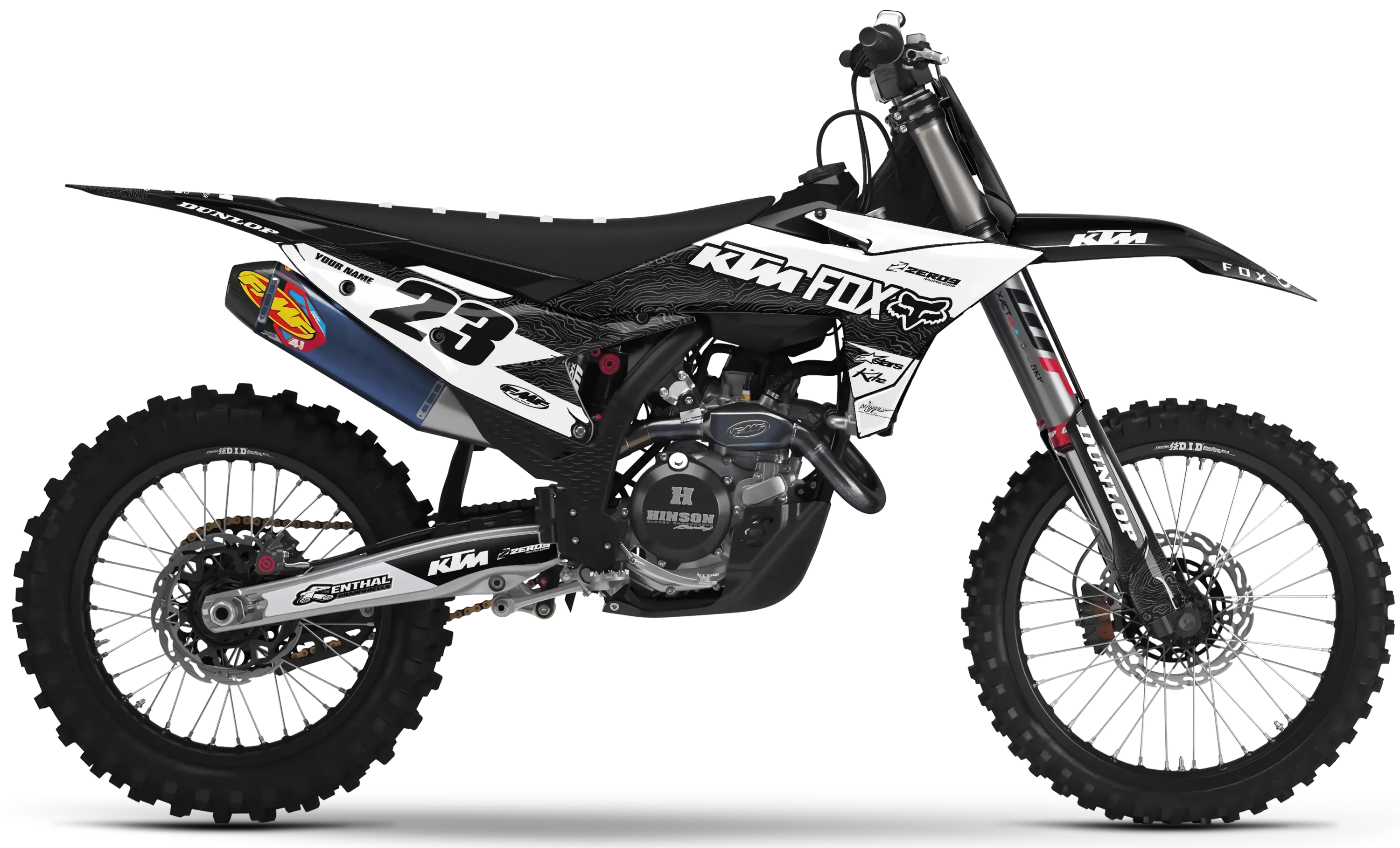 KTM graphics kit – Mist White – factory design – SX motocross – #23.
