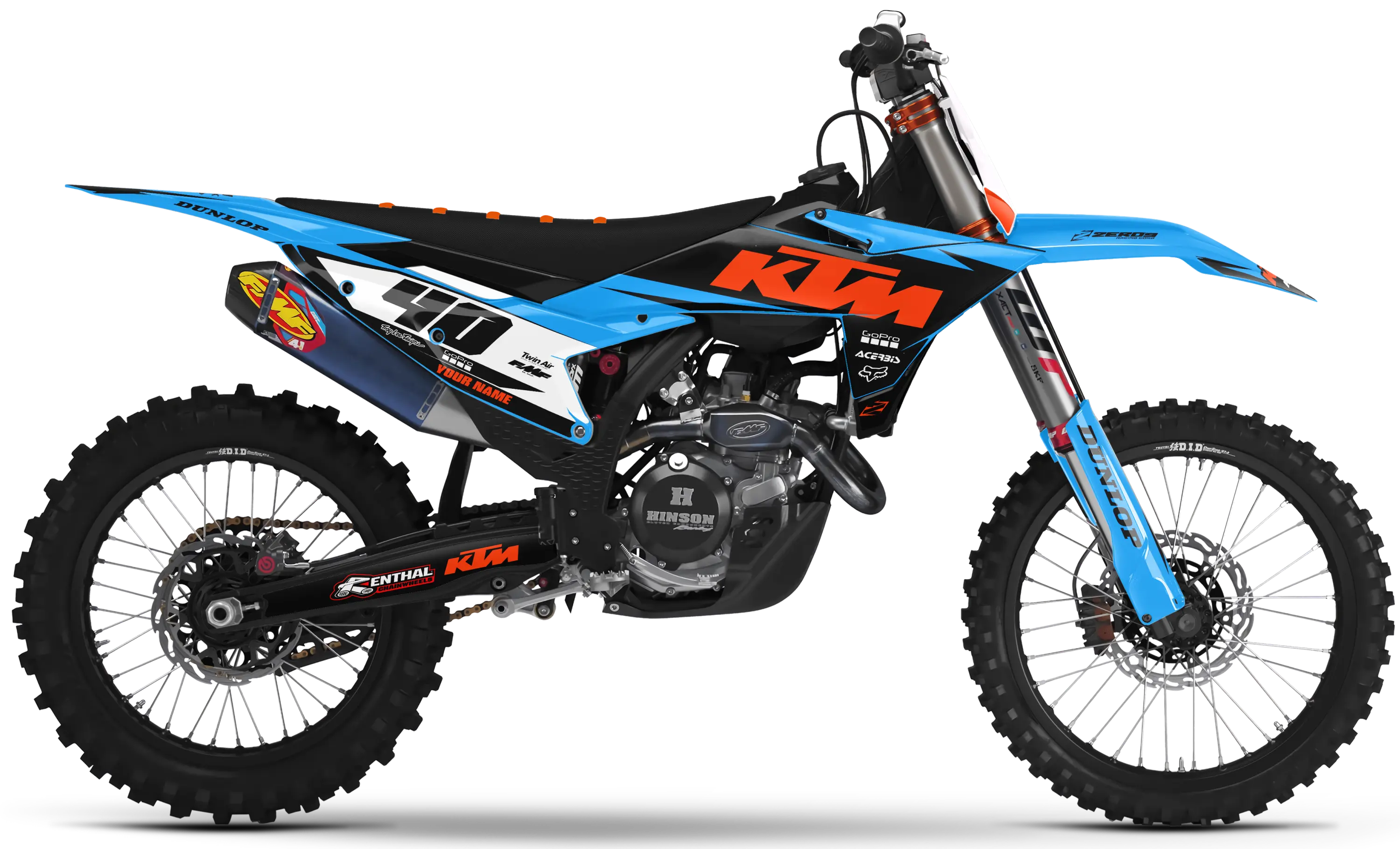 KTM graphics kit – Prime Blue – factory design – motocross.