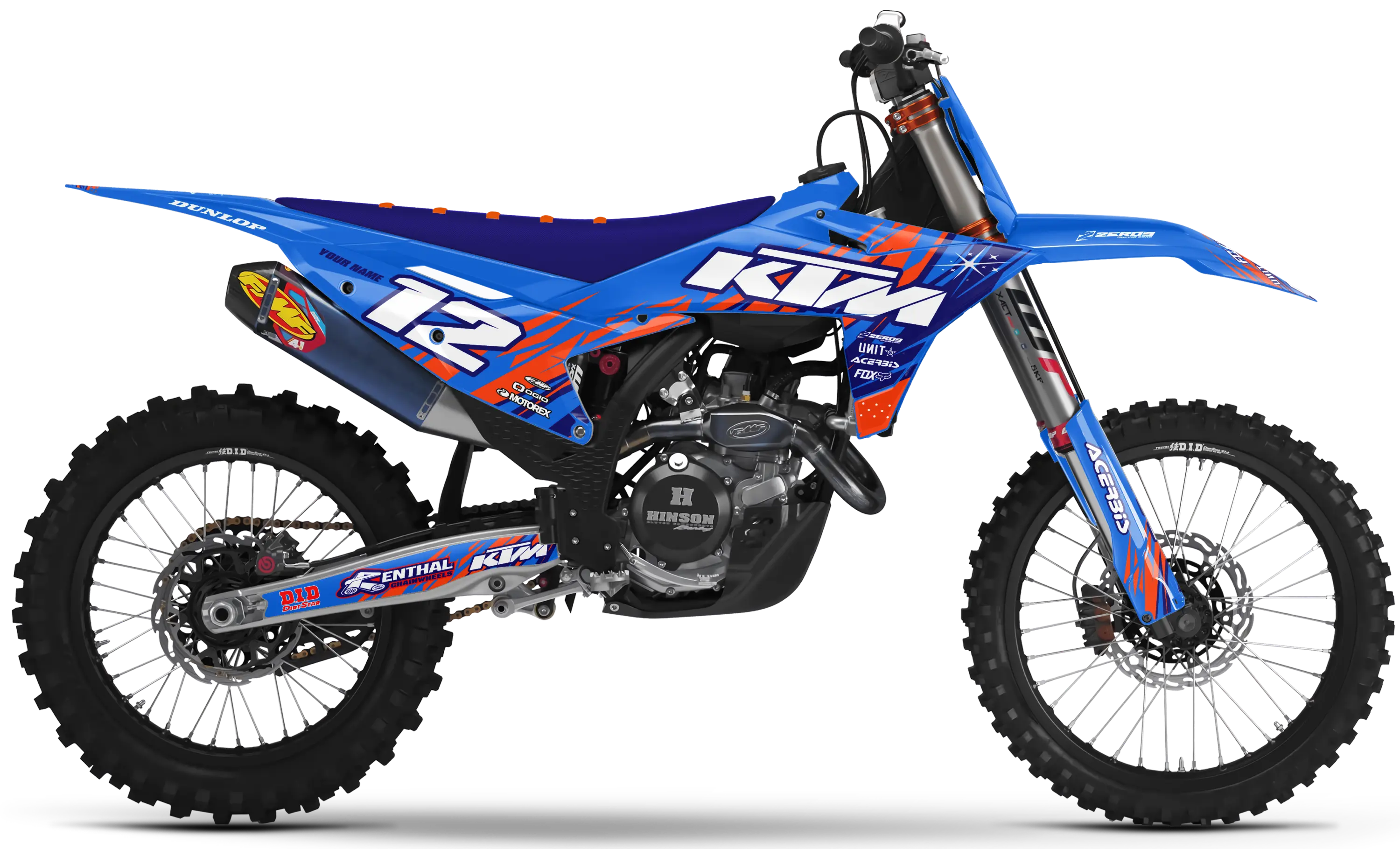 KTM graphics kit – Rage Blue – block design – motocross – SX model.