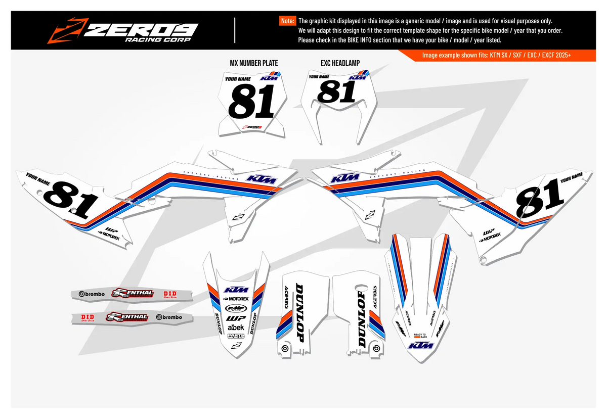 KTM Graphics Kit - Retro 81 | ZERO9 MX GRAPHICS