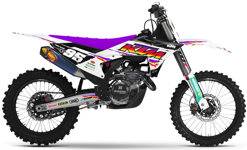 KTM Graphics Kit - Retro 95 | White | ZERO9 MX GRAPHICS