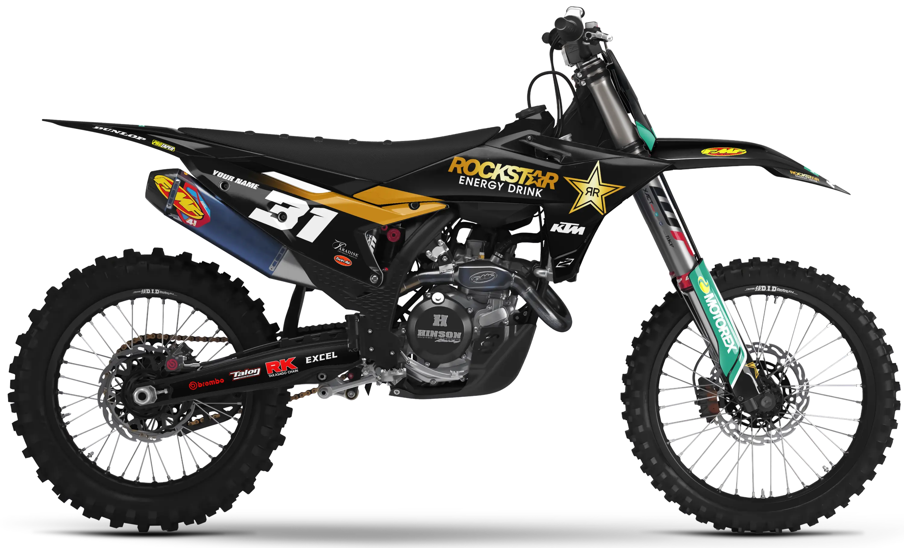 KTM graphics kit – Rockstar 22 Black – factory design – motocross – SX.