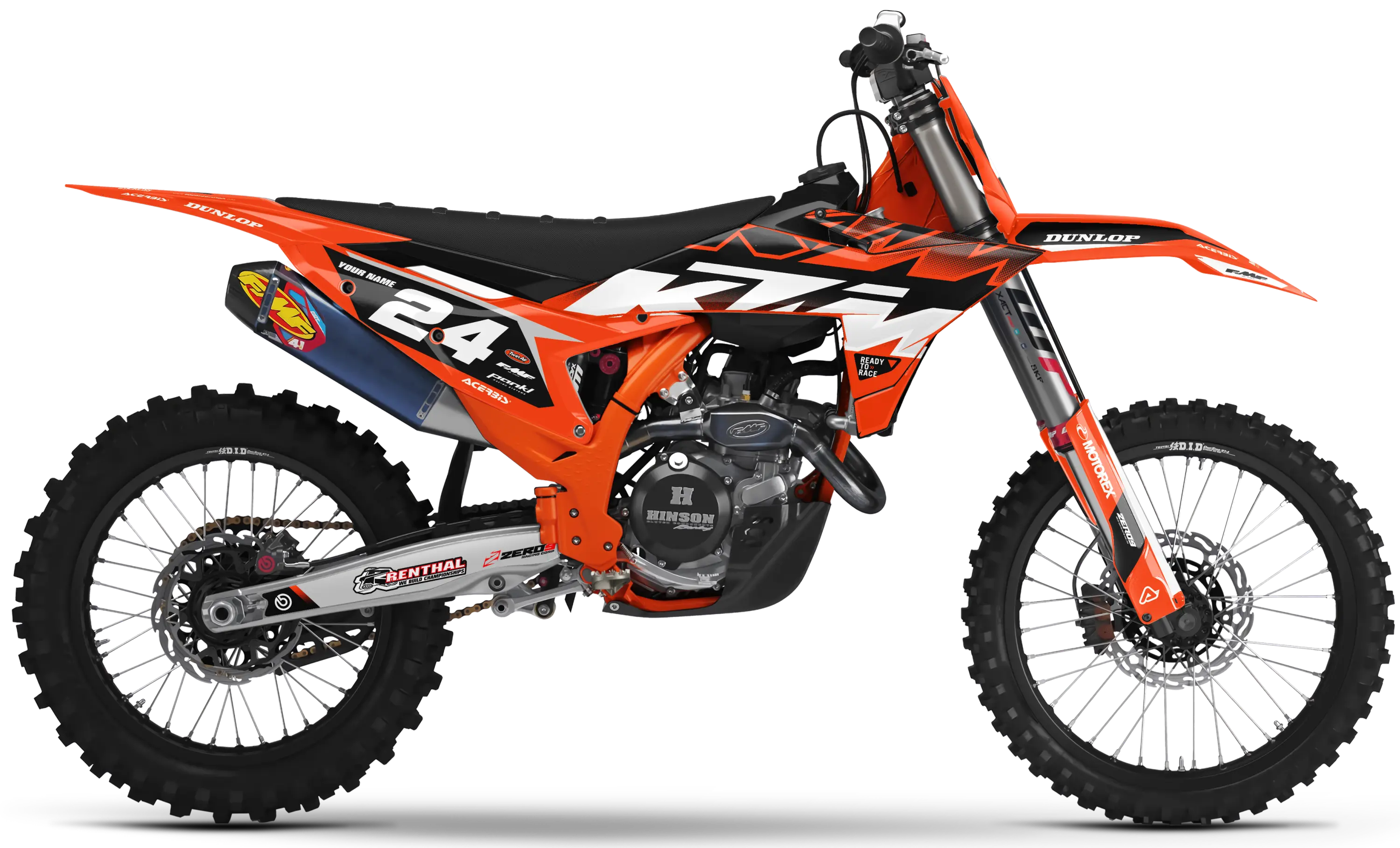 KTM graphics kit – Sync Black/Orange – factory design – SX motocross.