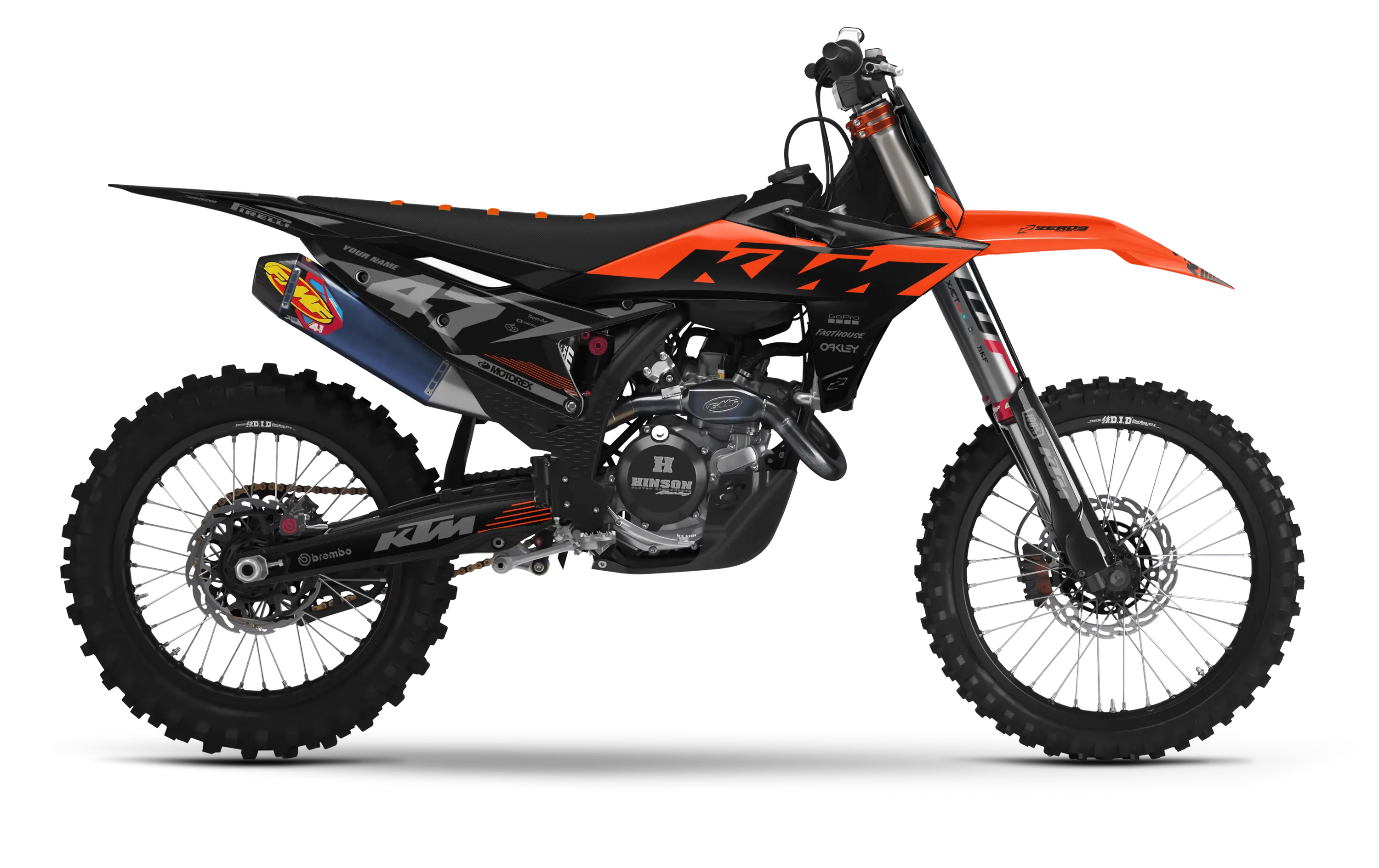 KTM graphics kit – Volt Black/Orange – factory design – SX motocross.