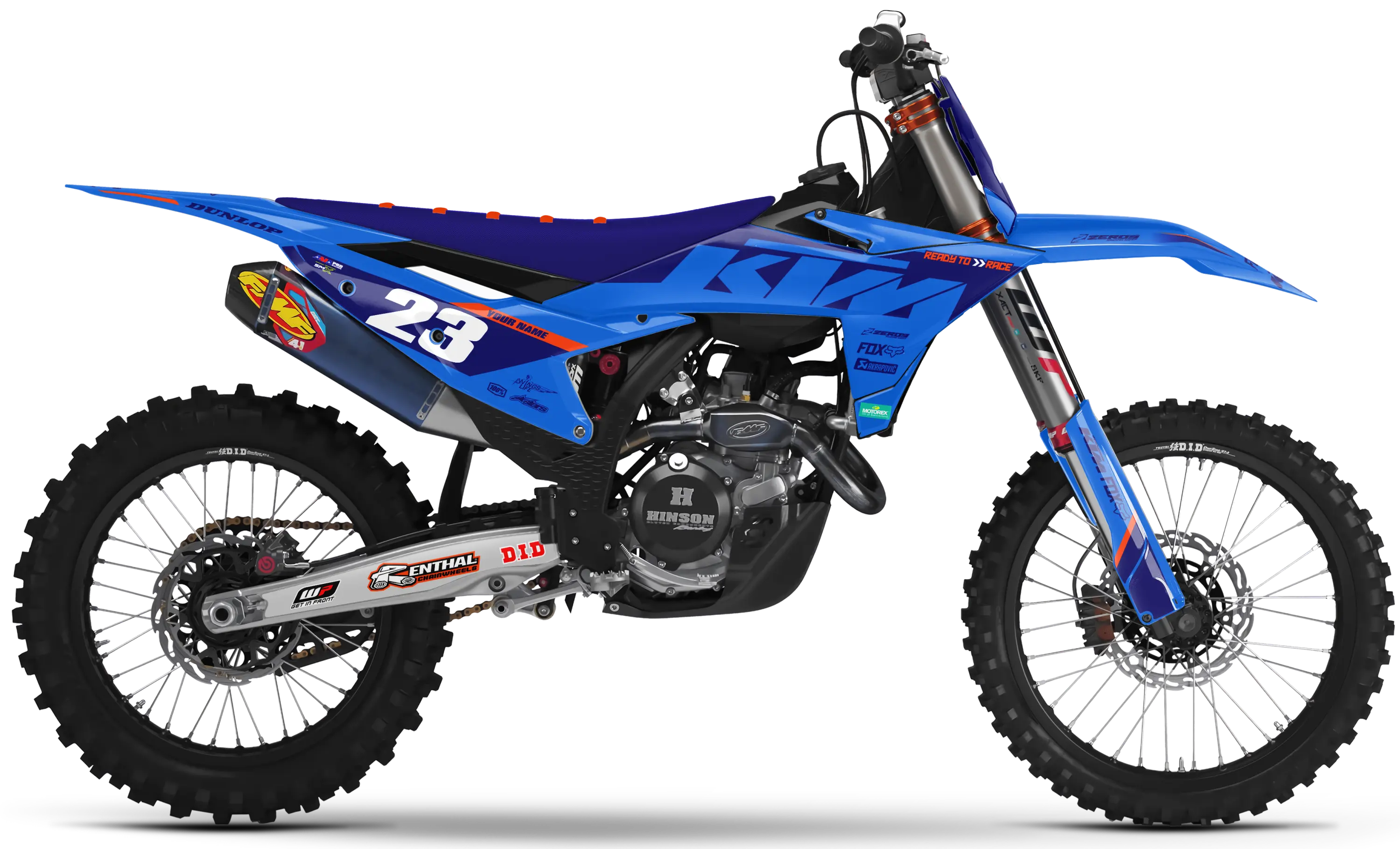 KTM graphics kit – Zeta Blue – factory design – SX motocross.