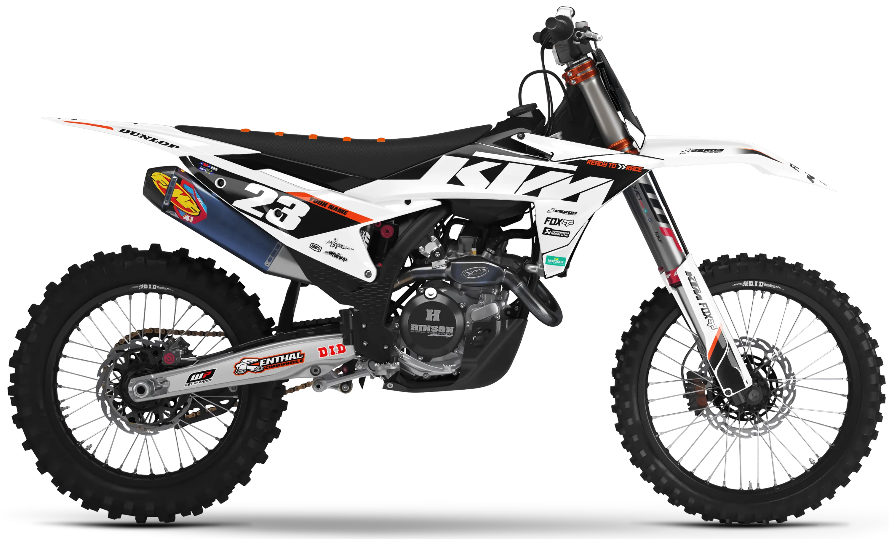 KTM graphics kit – Zeta White – block design – motocross – SX model.
