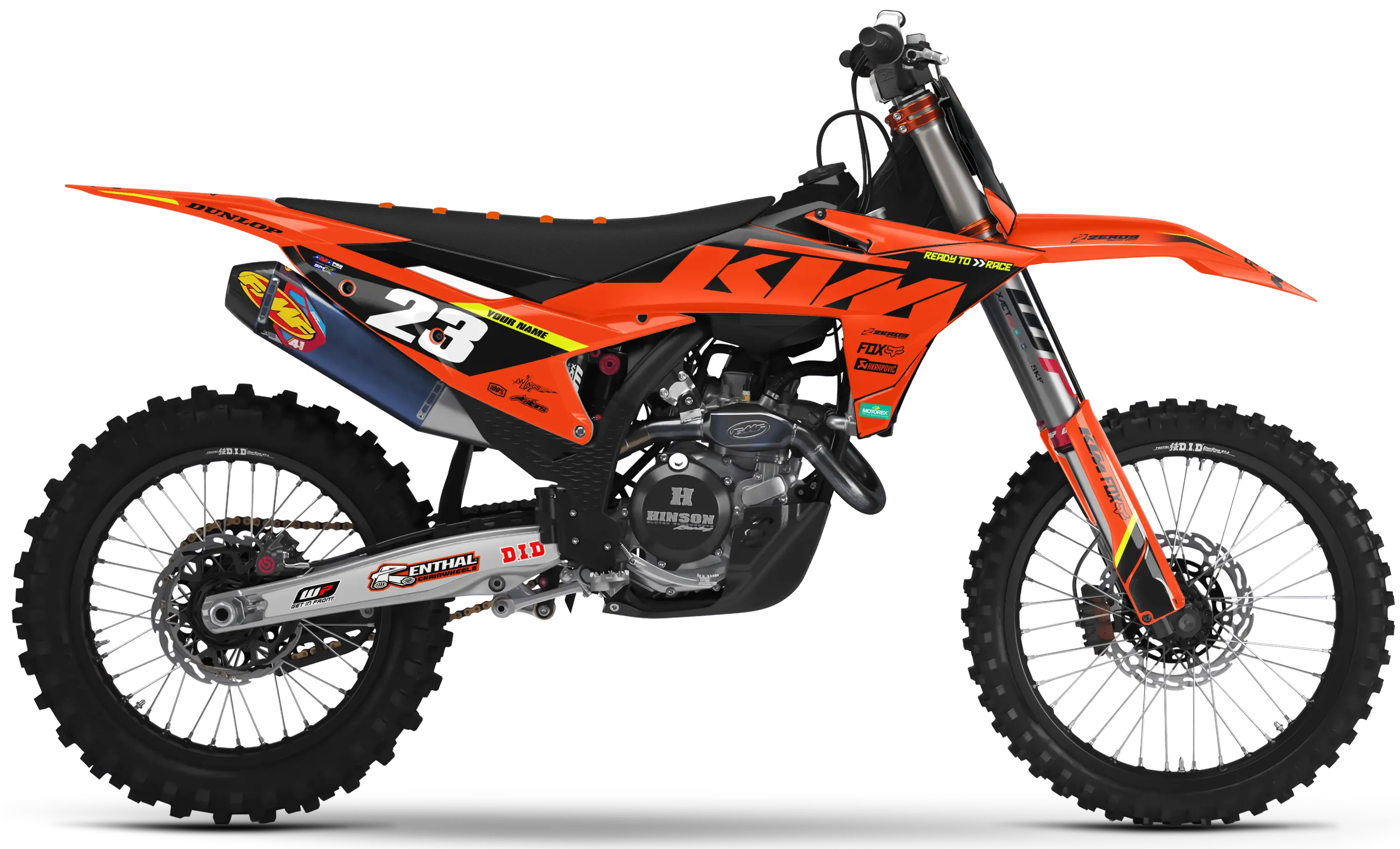 KTM graphics kit – orange/black fade – custom motocross – SX motocross.