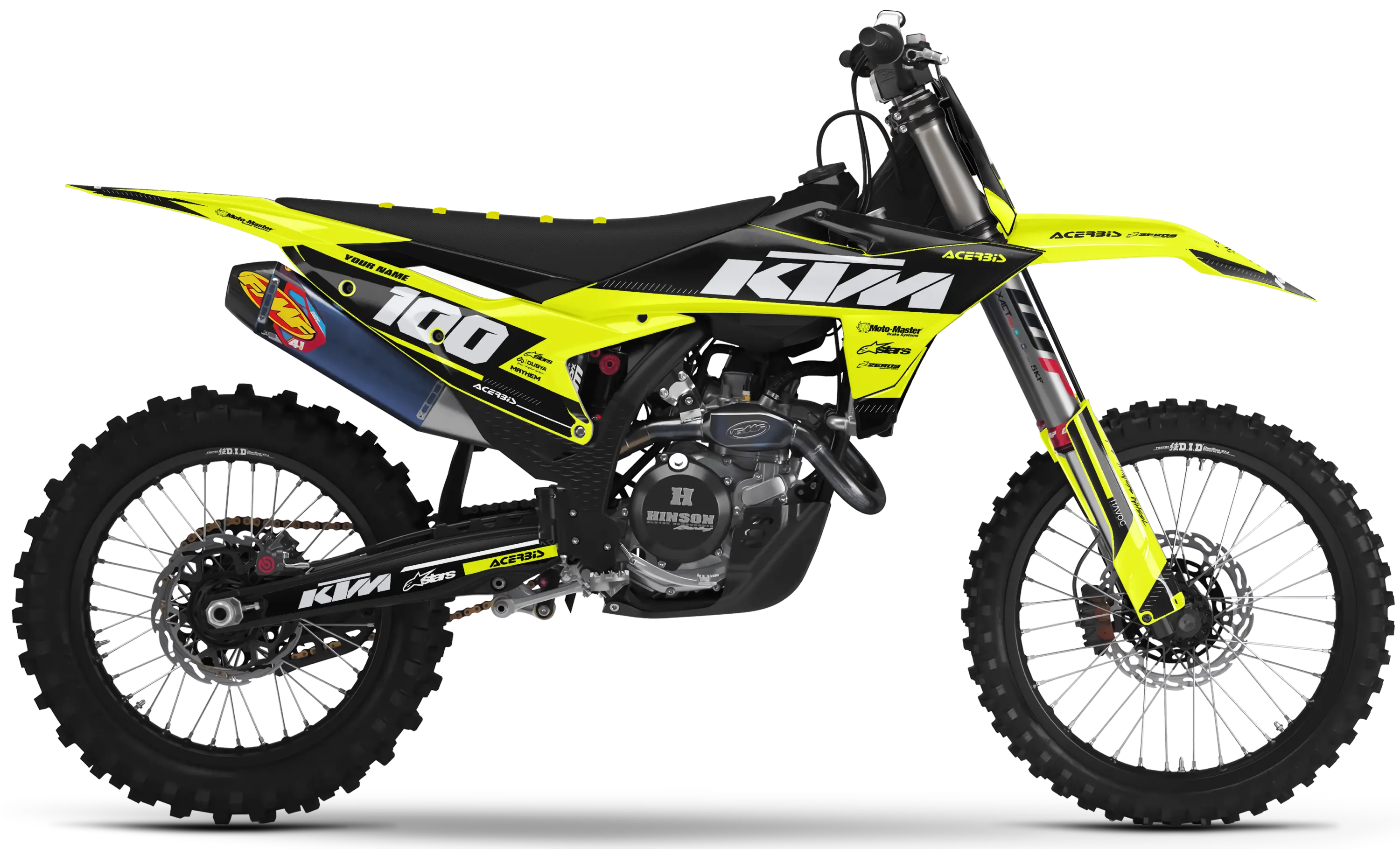 KTM graphics kit – Zoom Black/Vivid Yellow – block design – SX motocross.