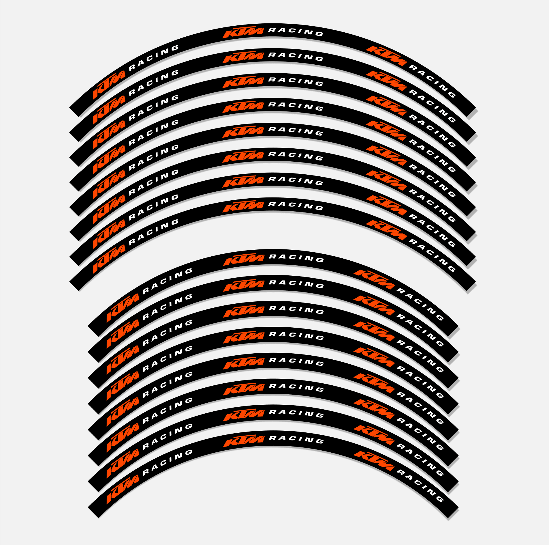 KTM RIM DECALS CORP - BLACK/ORANGE - ZERO9 MX GRAPHICS