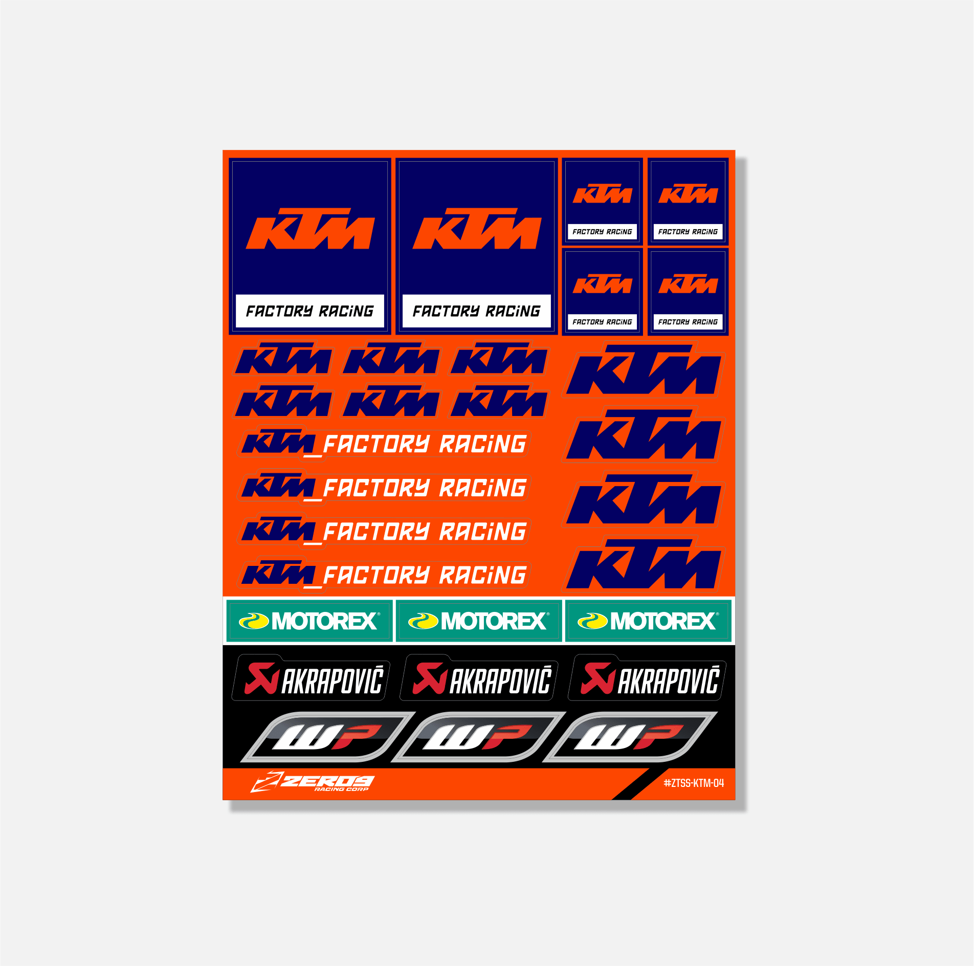 KTM STICKER SHEET - 04 - ZERO9 MX GRAPHICS
