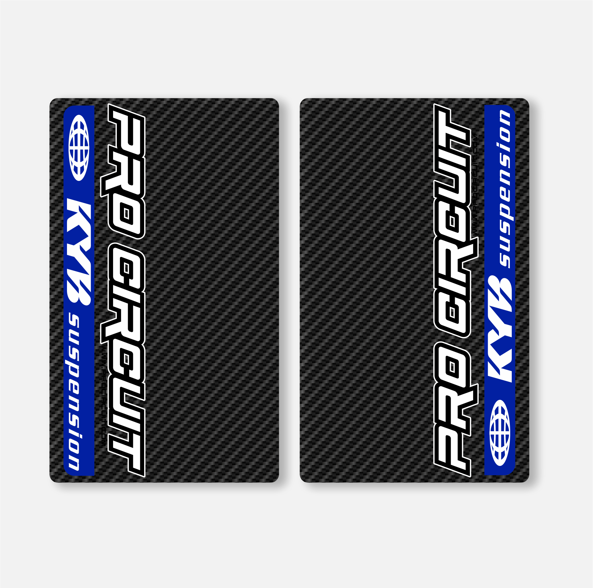 KYB FORK DECALS CARBON - PRO CIRCUIT - BLUE - ZERO9 MX GRAPHICS