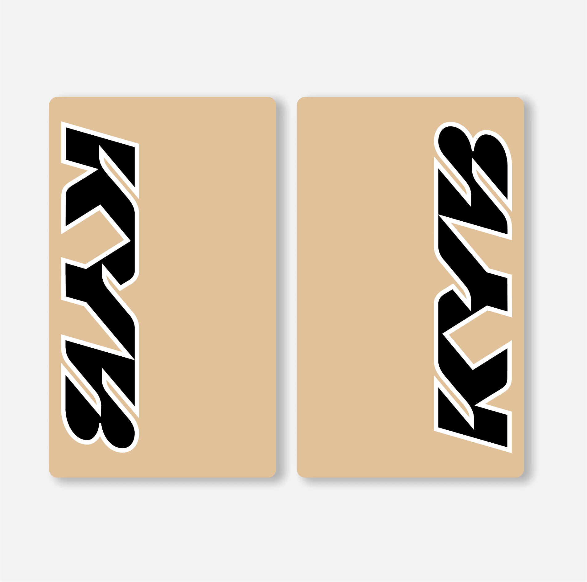 KYB FORK DECALS CLEAR - BLACK - ZERO9 MX GRAPHICS