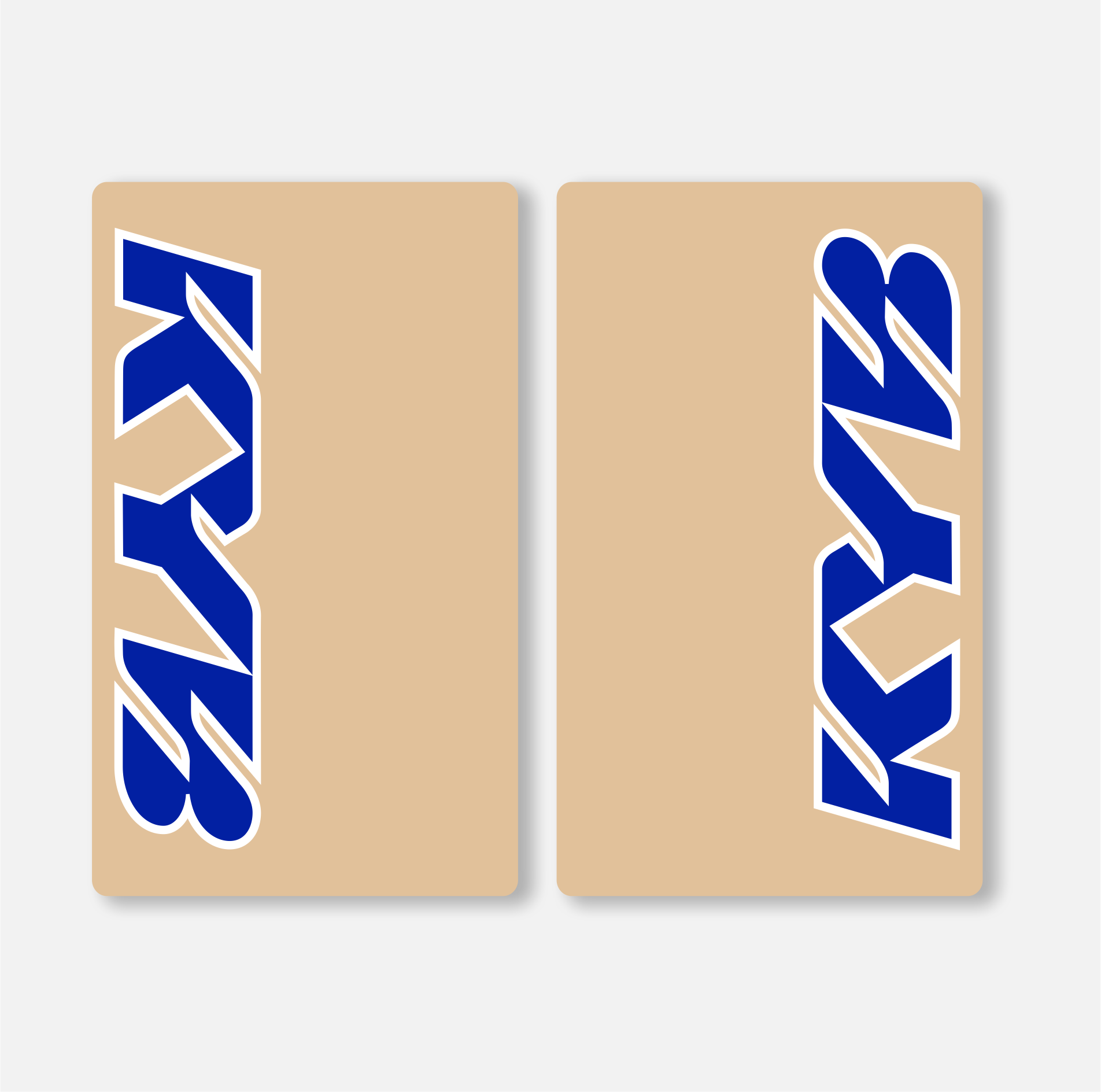KYB FORK DECALS CLEAR - BLUE - ZERO9 MX GRAPHICS