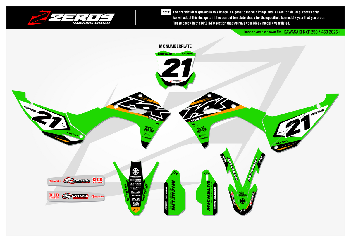 Kawasaki Graphics Kit - APEX | Green  GRAPHIC KIT 