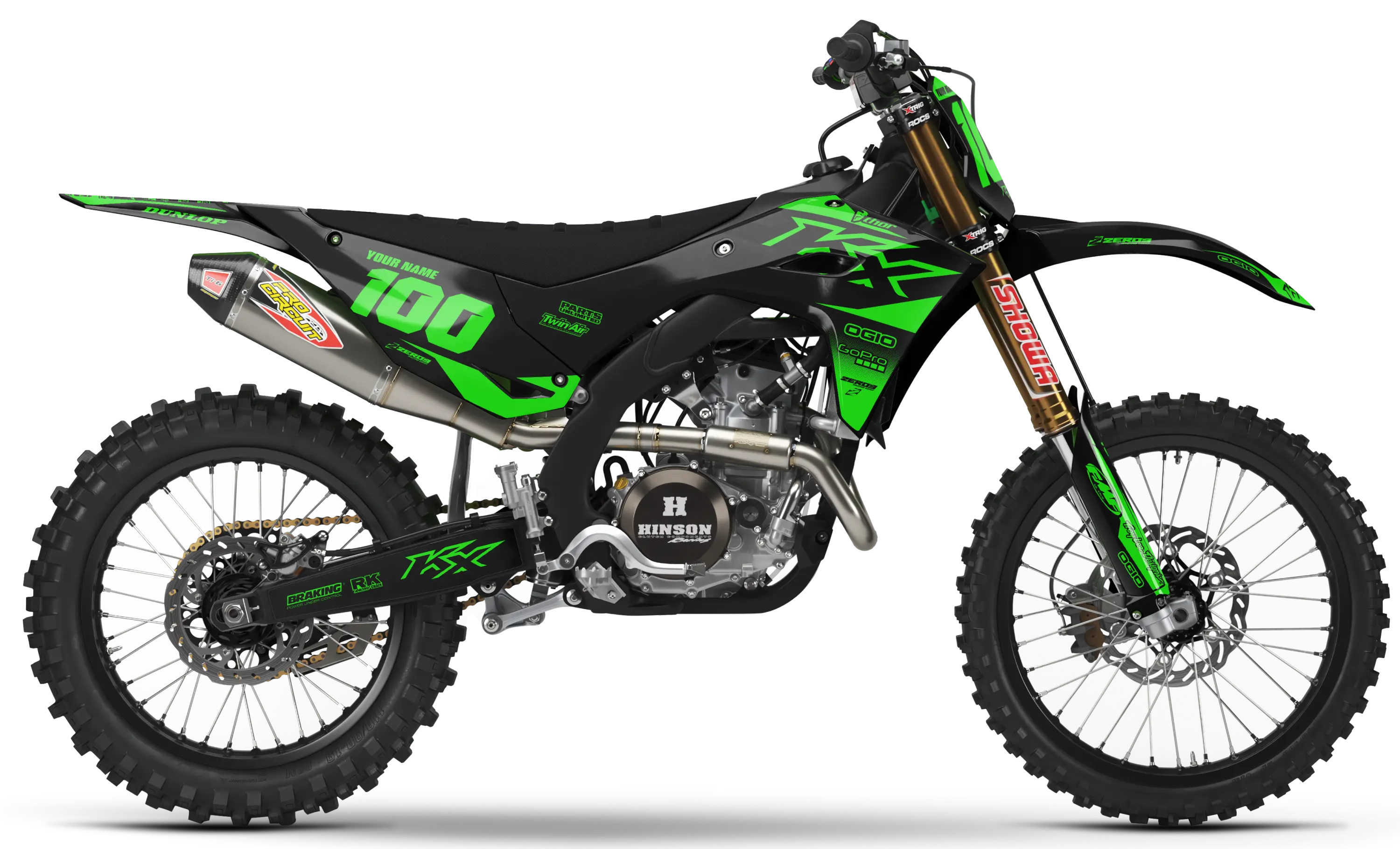 Kawasaki Graphics Kit - BLOK | Black/Green  GRAPHIC KIT 